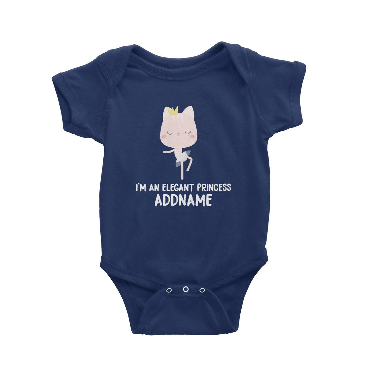 Cute Cat I Am An Elegant Princess Addname Baby Romper