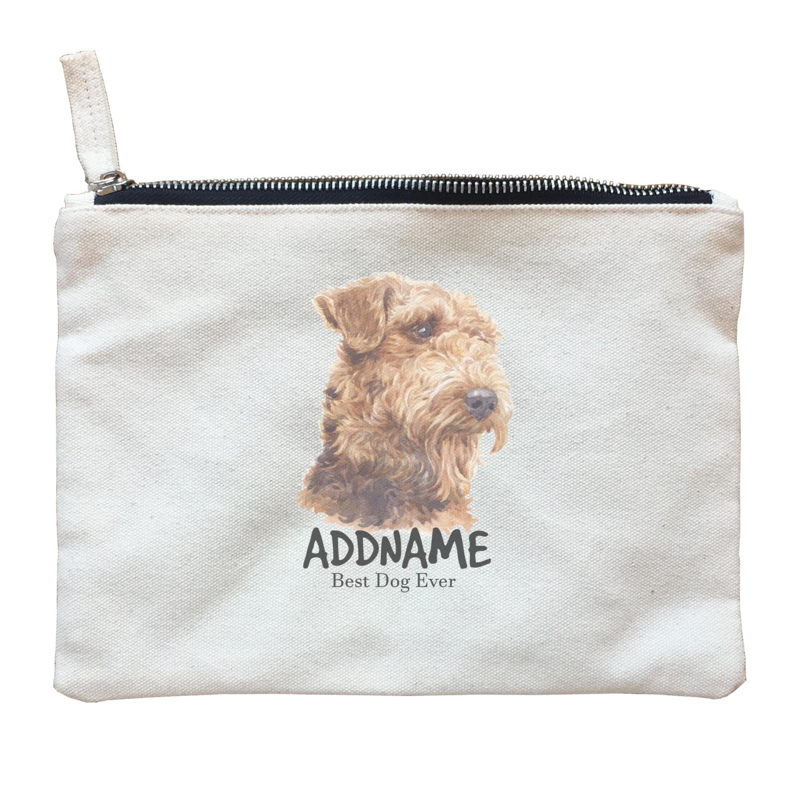 Watercolor Dog Airedale Terrier Best Dog Ever Addname Zipper Pouch