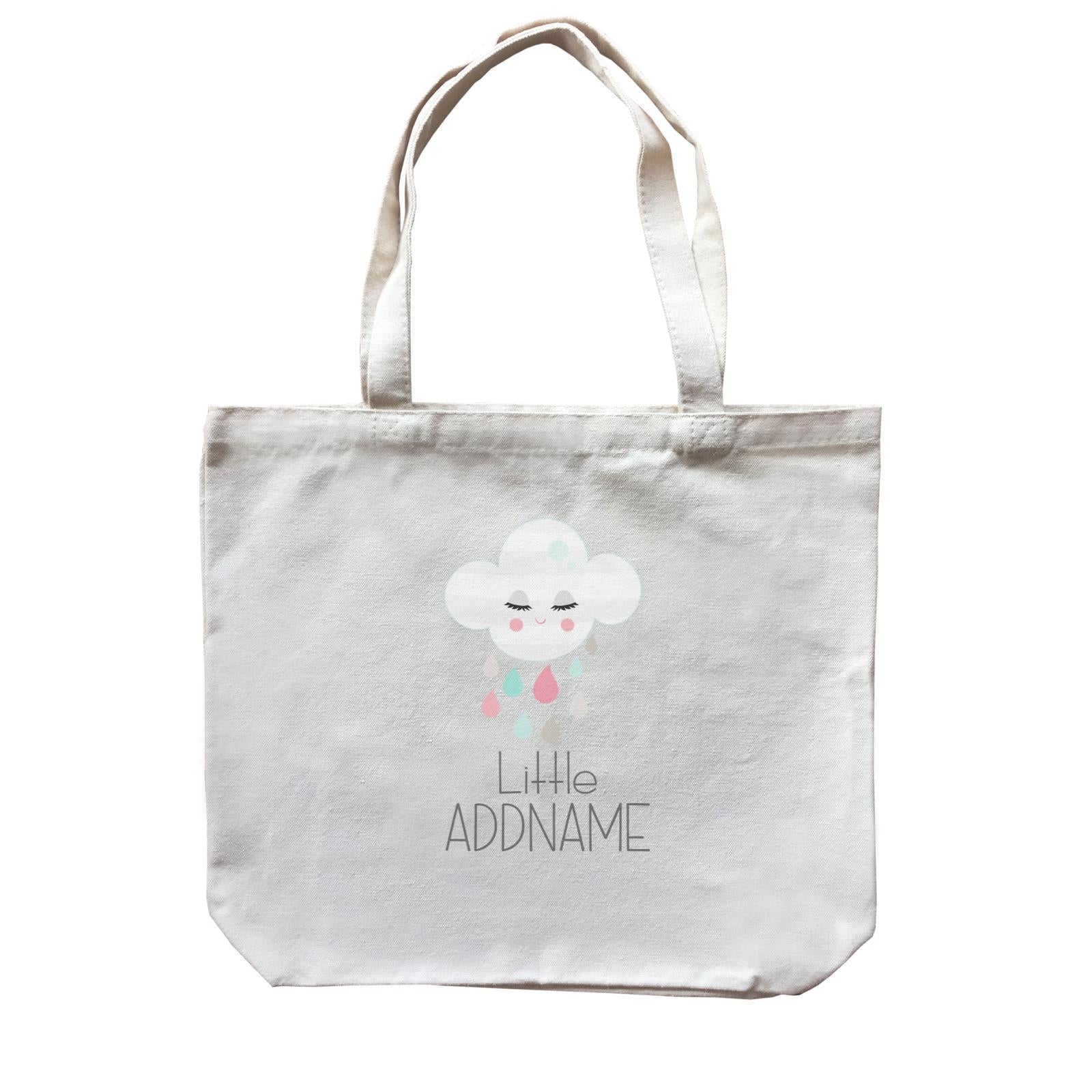 Nursery Animals Little Cloud with Rain Addname Canvas Bag