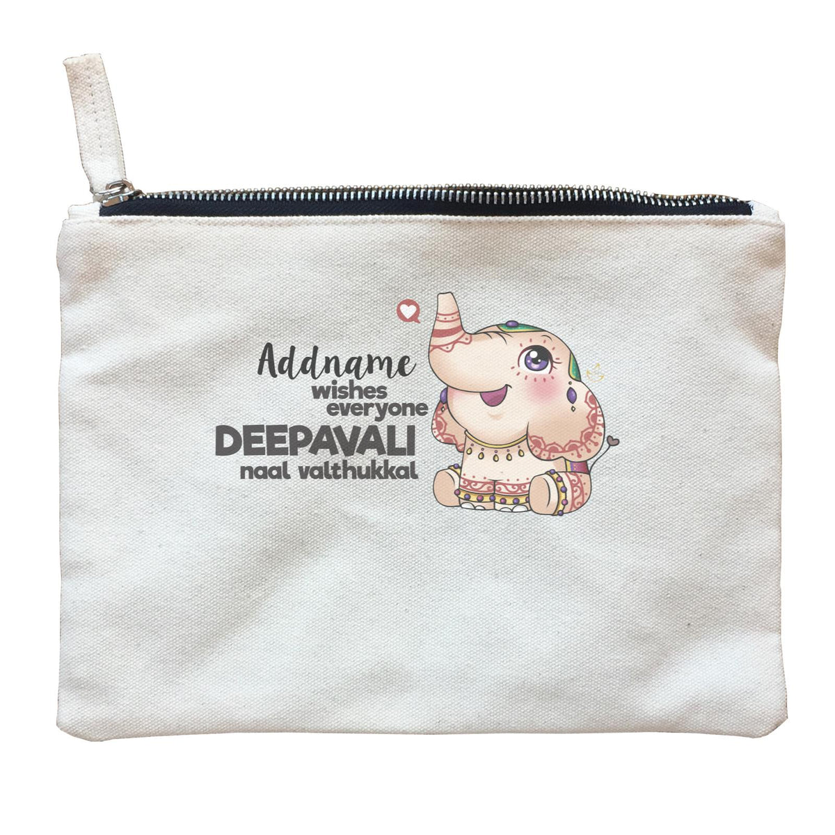 Deepavali Cute Decorative Ganesha Wishes Everyone Deepavali Naal Valthukal Addname Zipper Pouch