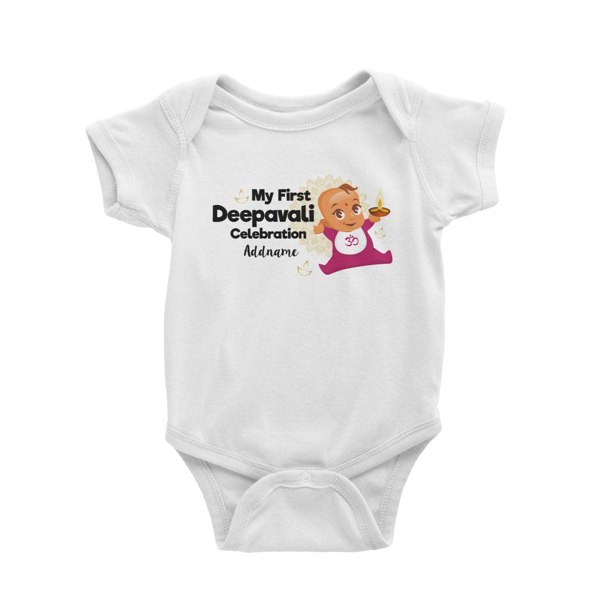 Cute Baby My First Deepavali Celebration Addname Baby Romper