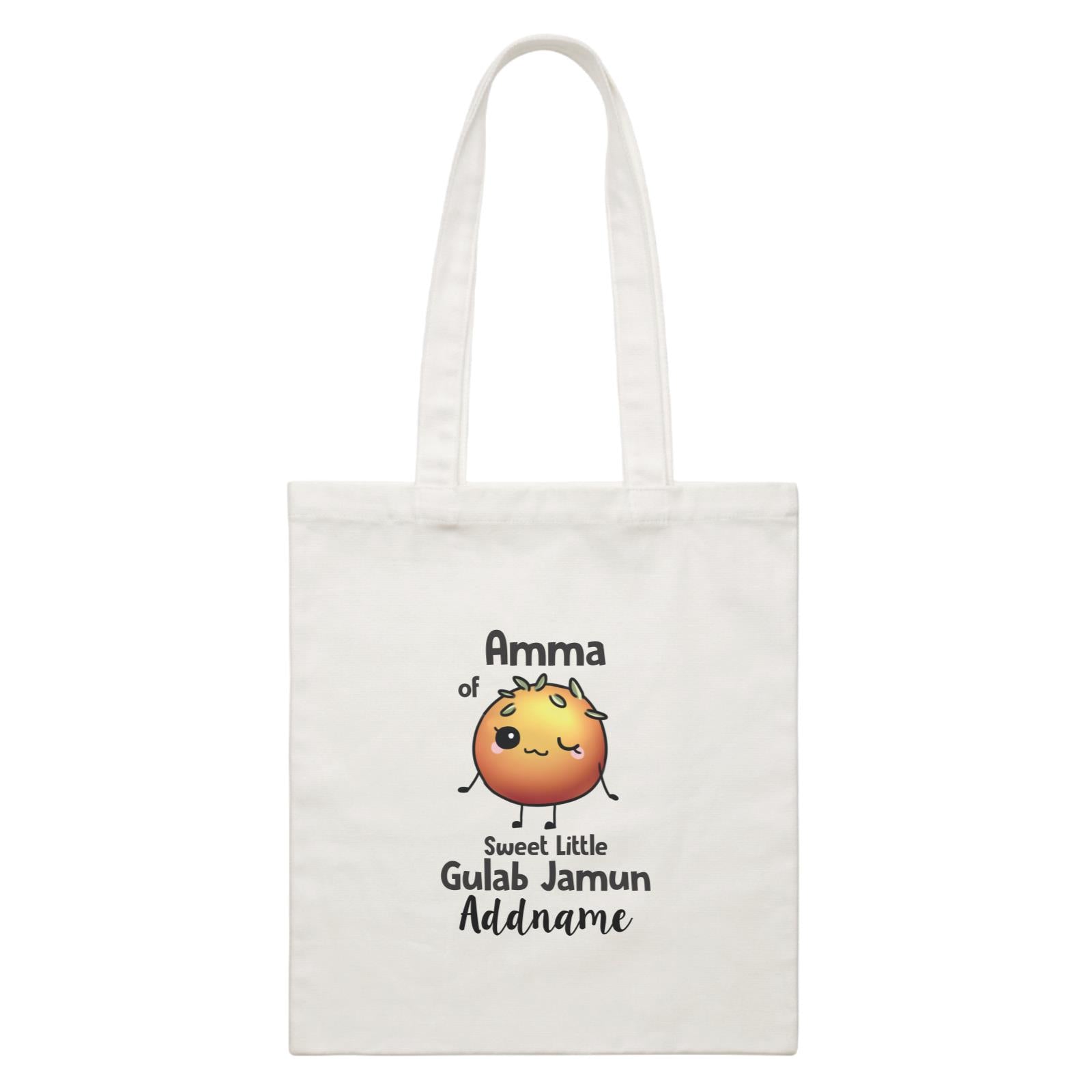 Deepavali Cute Amma Gulab Jamun Addname White Canvas Bag