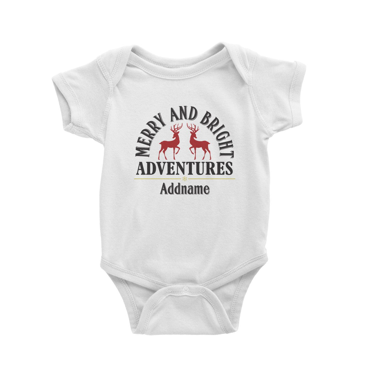 Xmas Merry and Bright Adventures with Reindeers Baby Romper