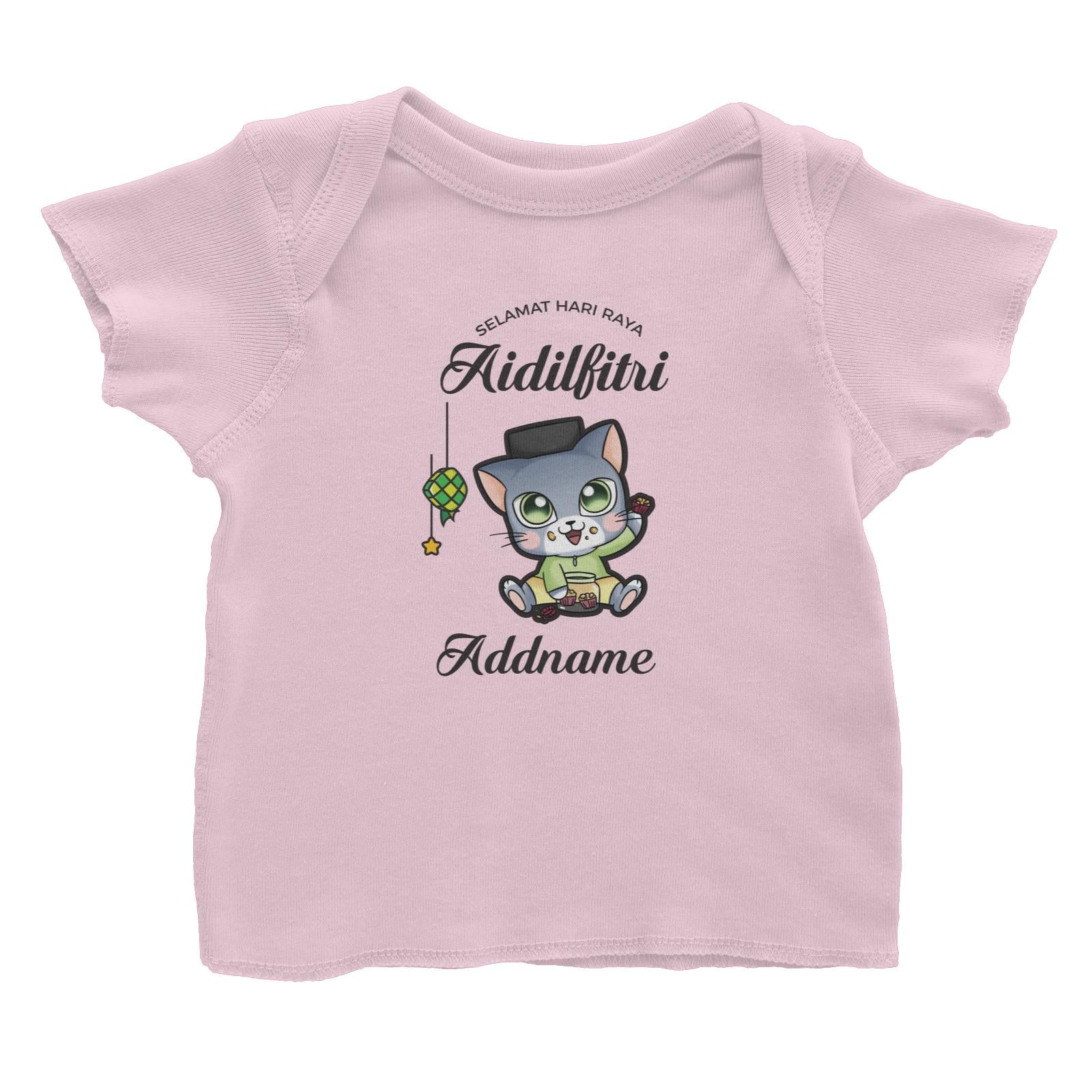 Raya Cute Animals Baby Boy Cat Wishes Selamat Hari Raya Aidilfitri Baby T-Shirt