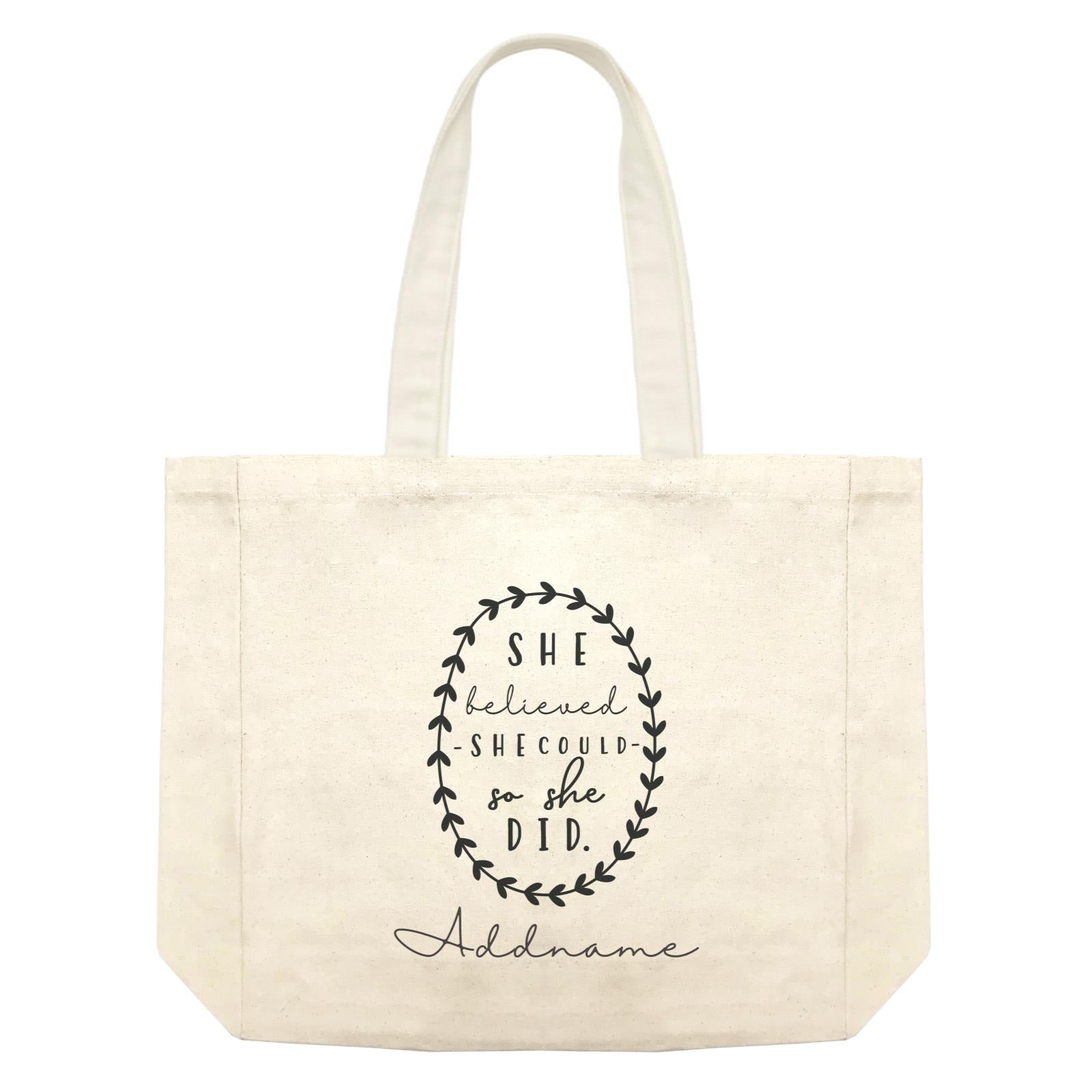 Girl Boss Quotes She Believed She Could So She Did Wreath Addname Shopping Bag