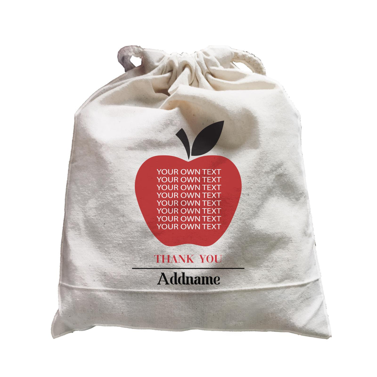 Teacher Addname Big Red Apple Thank You Addname &amp; Add Text Satchel