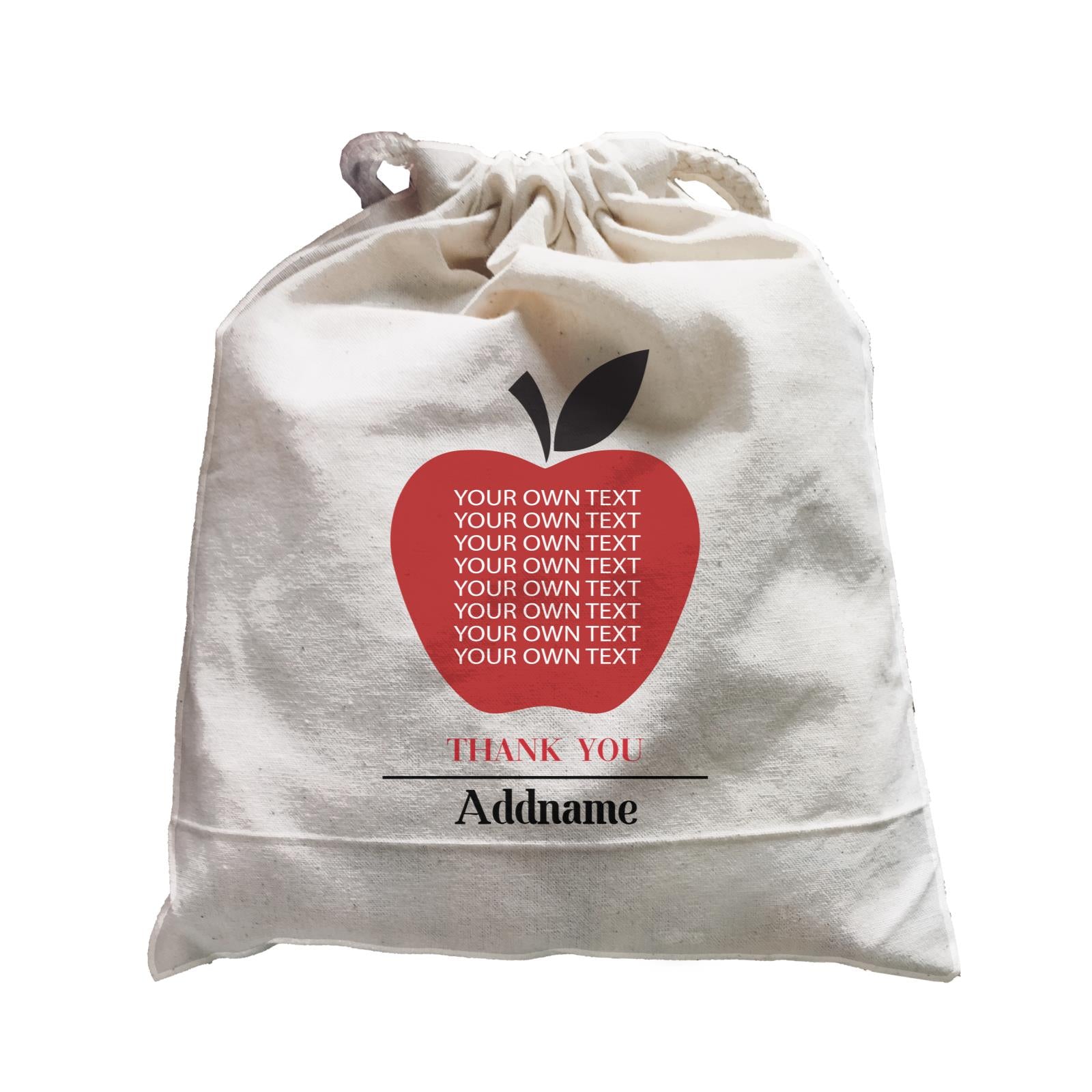 Teacher Addname Big Red Apple Thank You Addname & Add Text Satchel