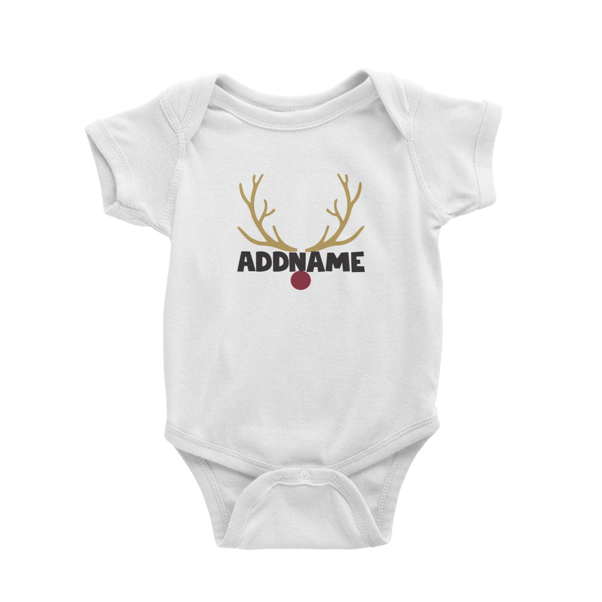 Xmas Rudolf Antler and Nose Baby Romper