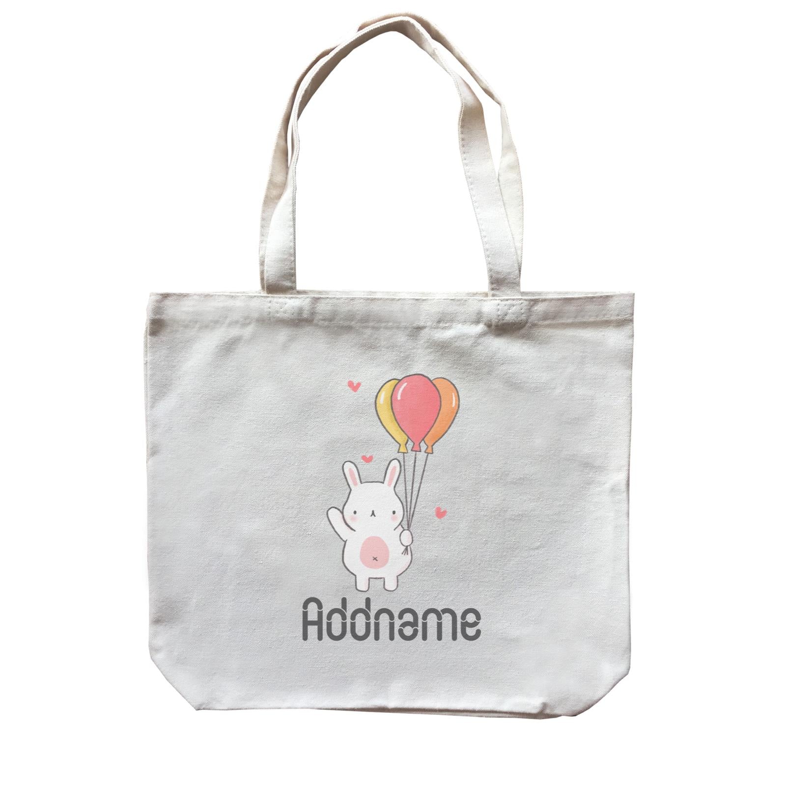 Cute Hand Drawn Style Bunny Addname Canvas Bag