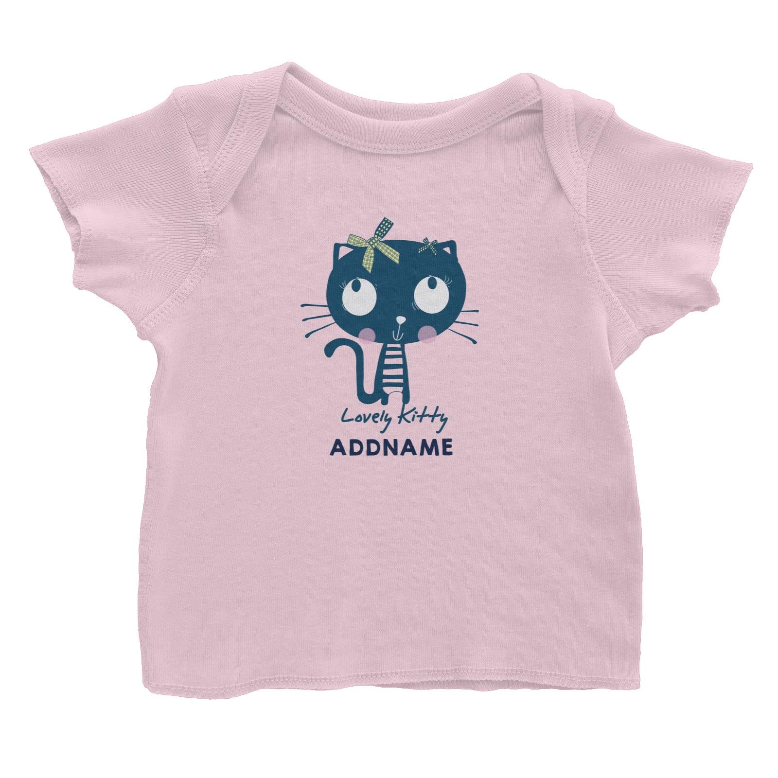 Cool Vibrant Series Lovely Blue Kitty Addname Baby T-Shirt