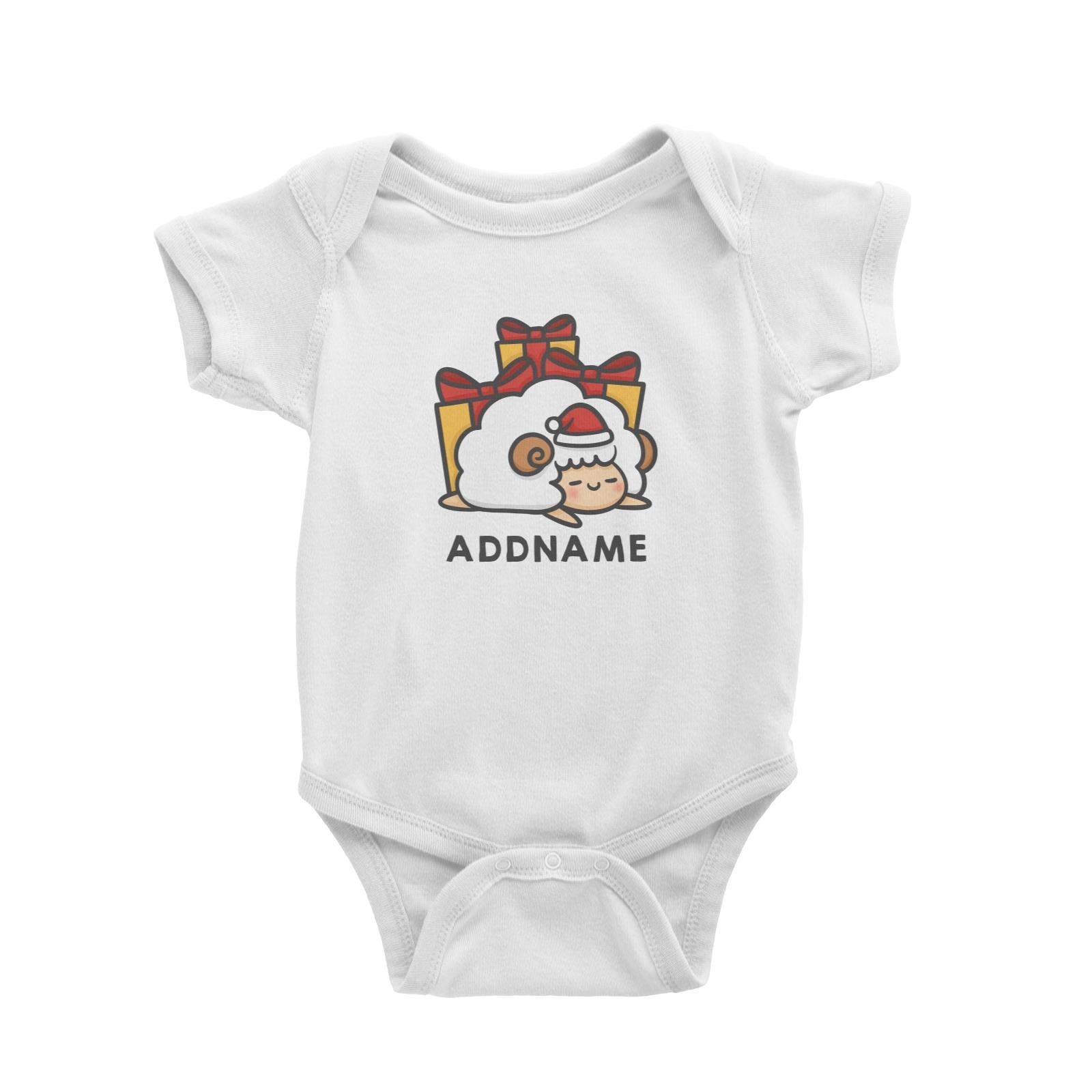 Xmas Cute Sleeping Sheep Addname Accessories Baby Romper