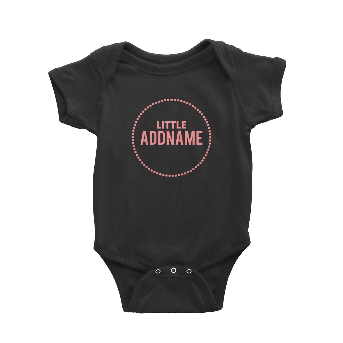 Little Addname in Pink Dotted Circle Baby Romper