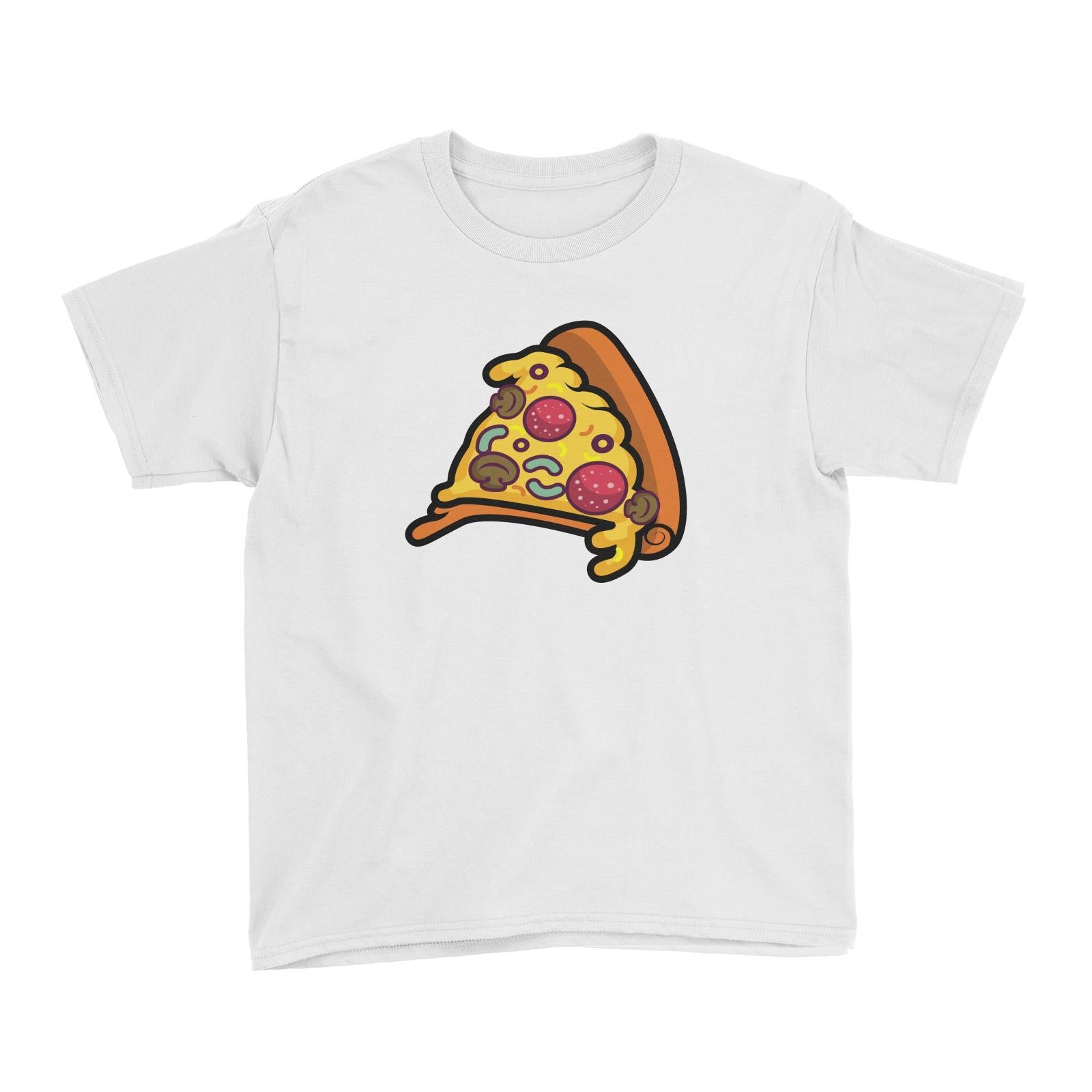 Fast Food Pizza Slice Kid's T-Shirt  Matching Family Comic Cartoon