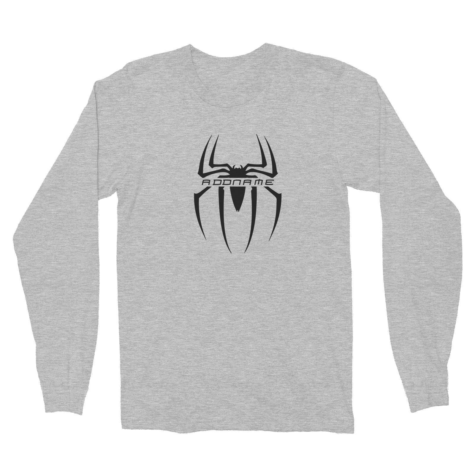 Superhero Spiderman Addname Long Sleeve Unisex T-Shirt  Matching Family Personalizable Designs