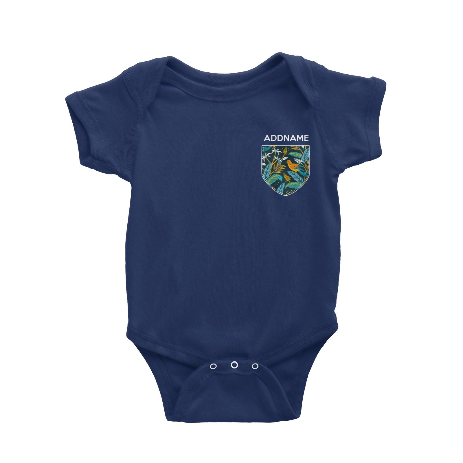 Raya Pocket Batik Tropical Bird Batik Pattern Addname Baby Rompers