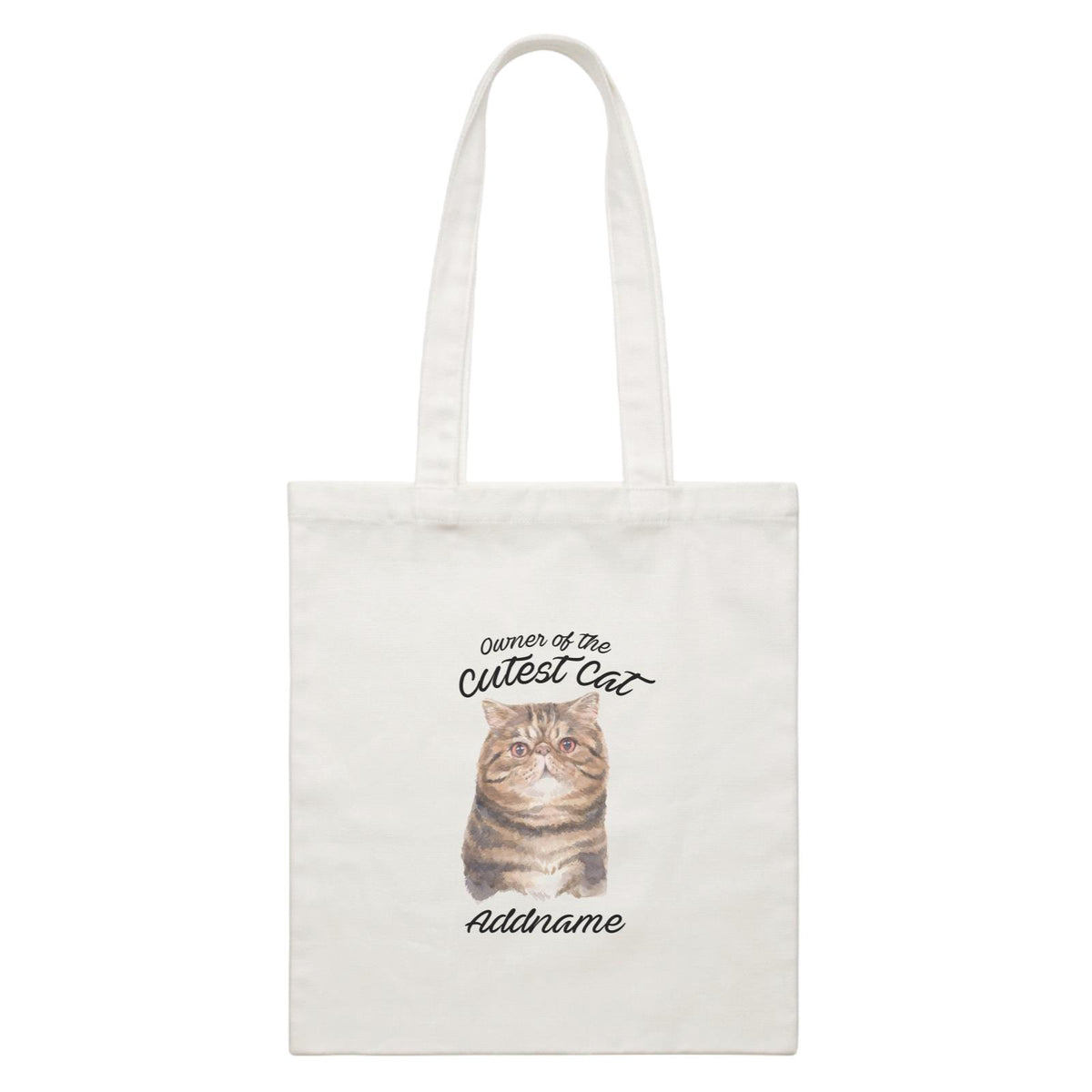 Watercolor Owner Of The Cutest Cat Exotic Shorthair Brown Addname White Canvas Bag