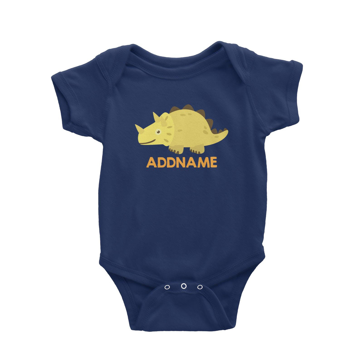Cute Triceratops Dinosaur Personalizable Design Baby Romper