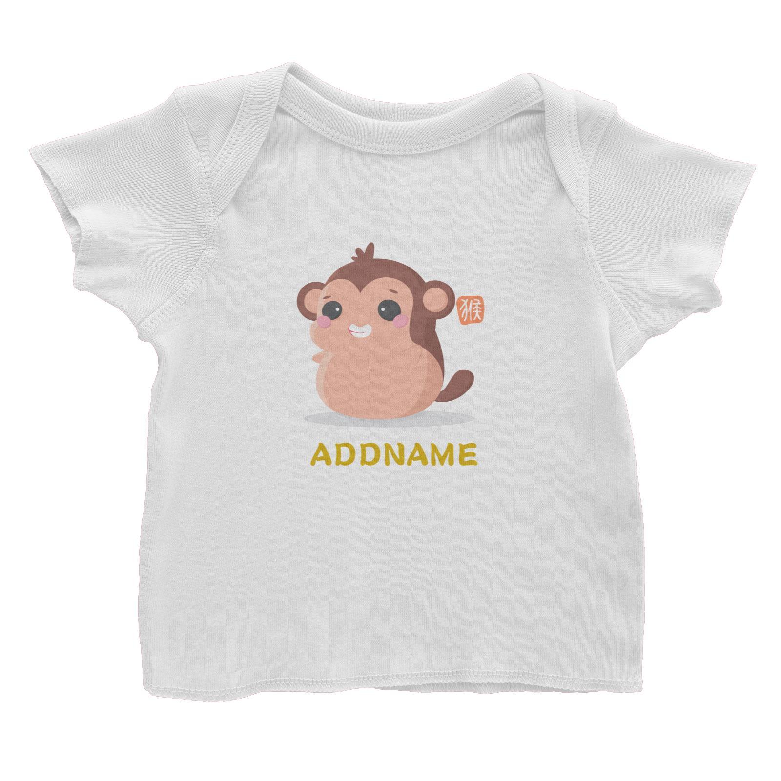 Chinese New Year Cute Twelve Zodiac Animals Monkey Addname Baby T-Shirt