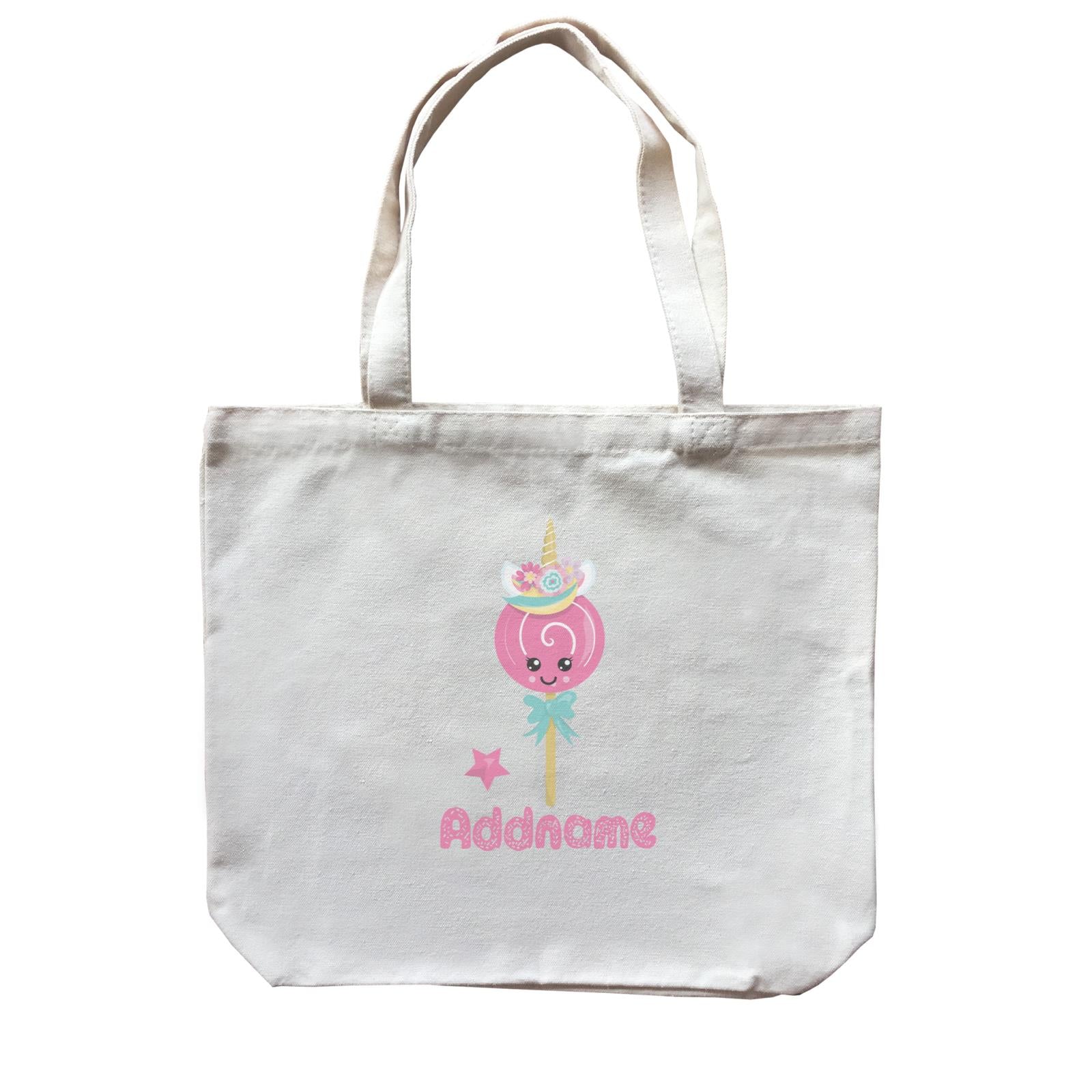 Magical Sweets Pink Lollipop Addname Canvas Bag