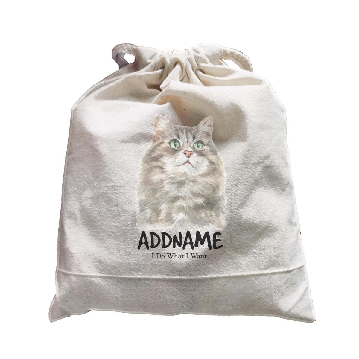 Watercolor Cat Siberian Cat Grey I Do What I Want Addname Satchel