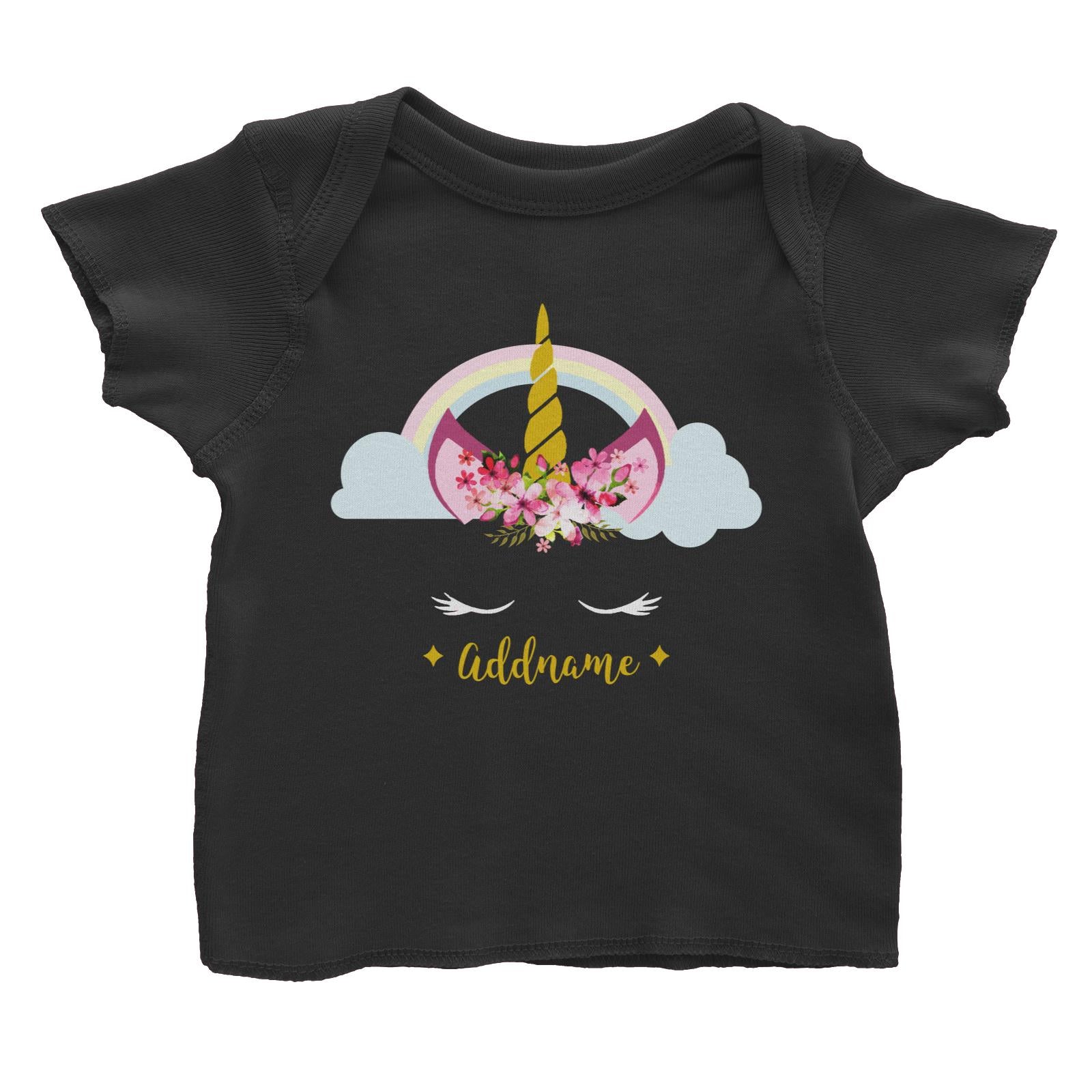 Unicorn Face Girl Addname Baby T-Shirt