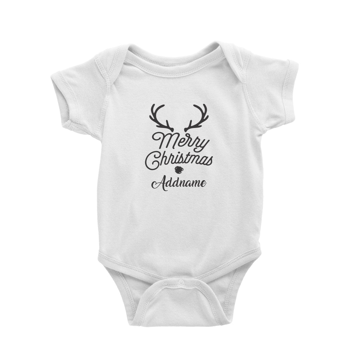 Christmas Series Merry Christmas Antler Merry Christmas Baby Romper