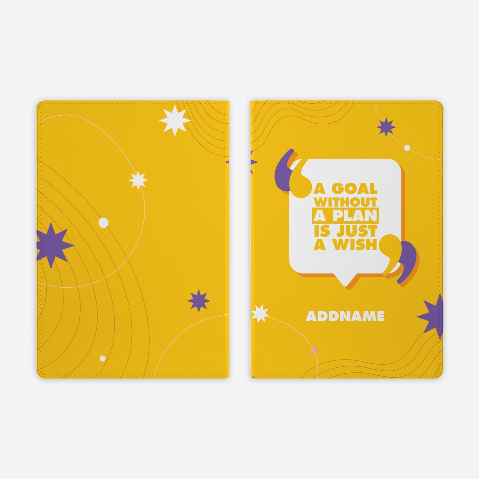 Be Confident Series Full Print Cover Notebook - A Goal Without a Plan Is Just A Wish - Yellow