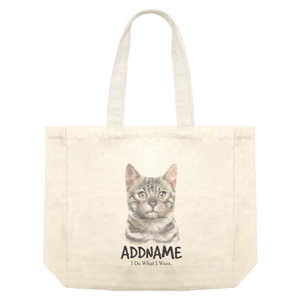 Watercolor Cat Bengel Gray I Do What I Want Addname-wtp Shopping Bag