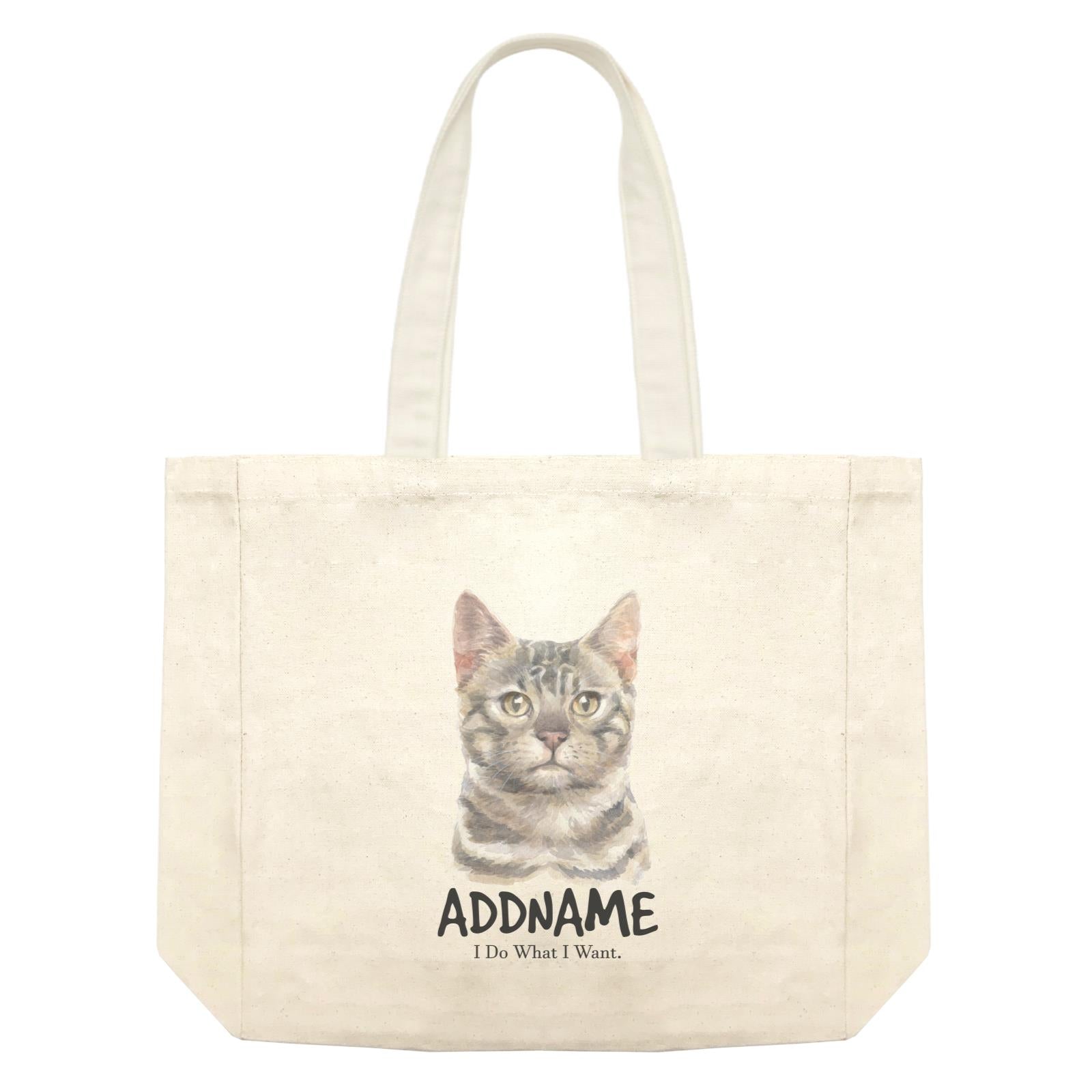 Watercolor Cat Bengel Gray I Do What I Want Addname-wtp Shopping Bag