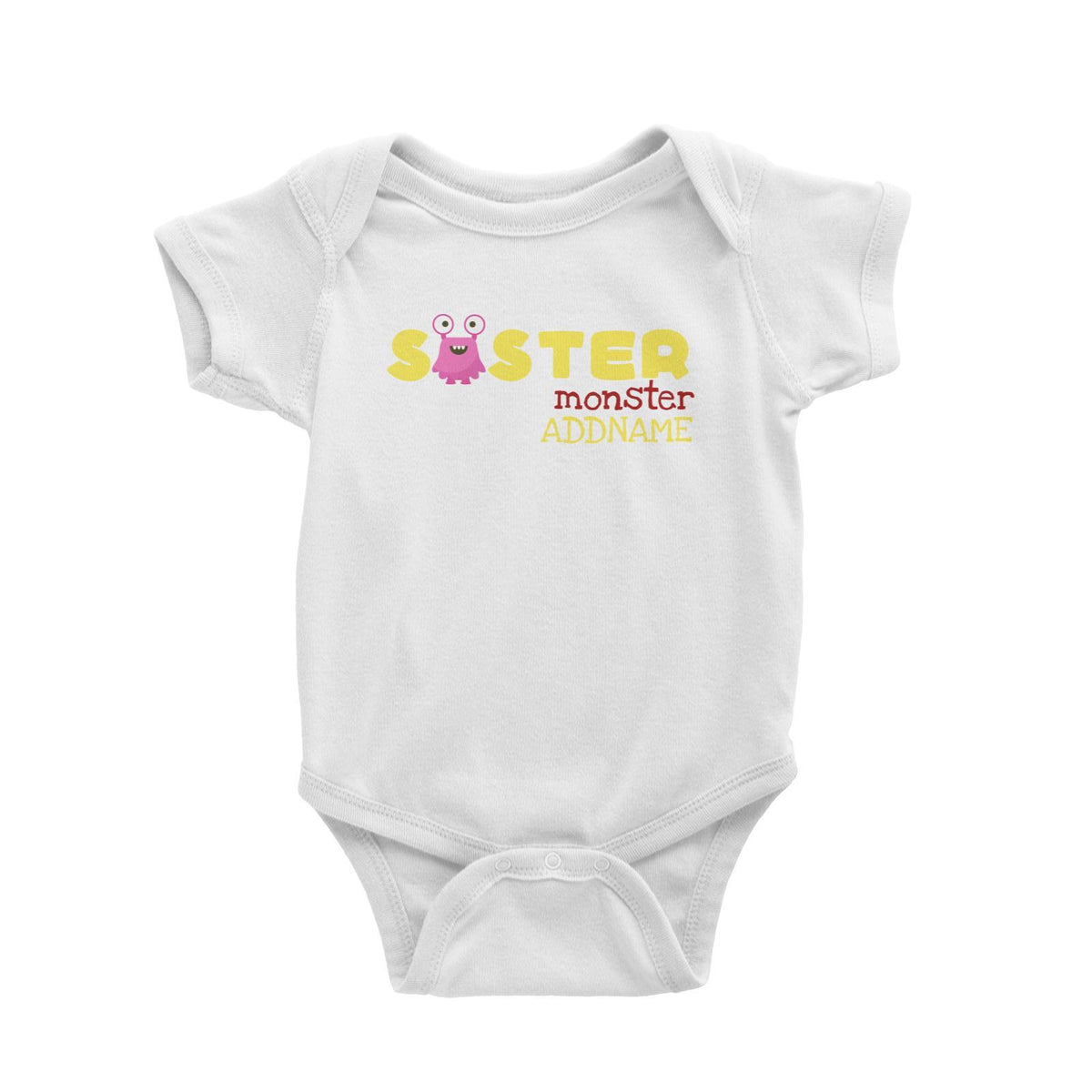 Pink Sister Monster Addname Baby Romper