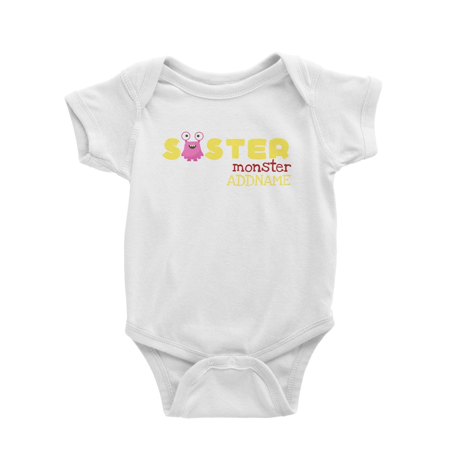 Pink Sister Monster Addname Baby Romper