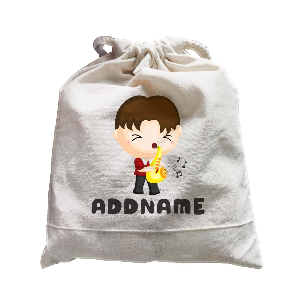 Birthday Music Band Boy Playing Saxophone Addname Satchel