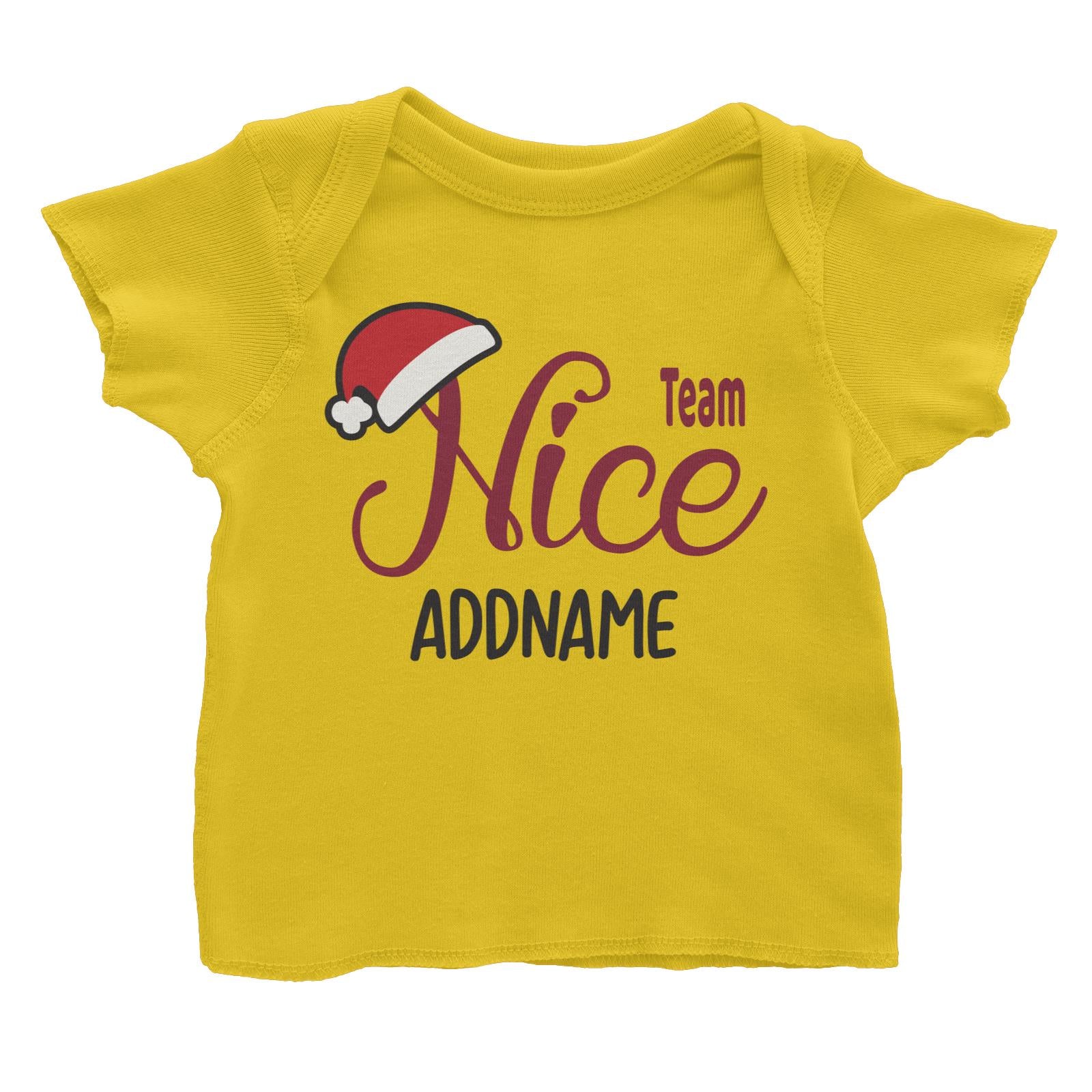 Xmas Team Nice with Santa Hat Baby T-Shirt