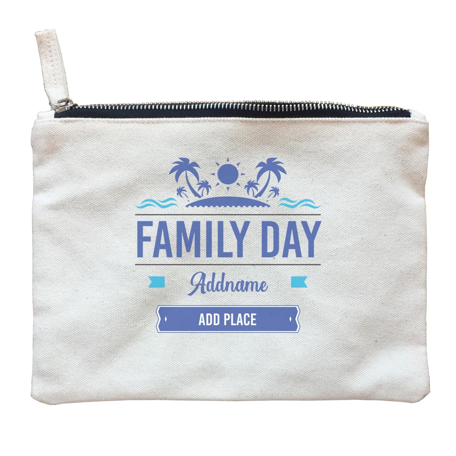 Family Day Tropical Icon Family Day Addname And Add Place Zipper Pouch