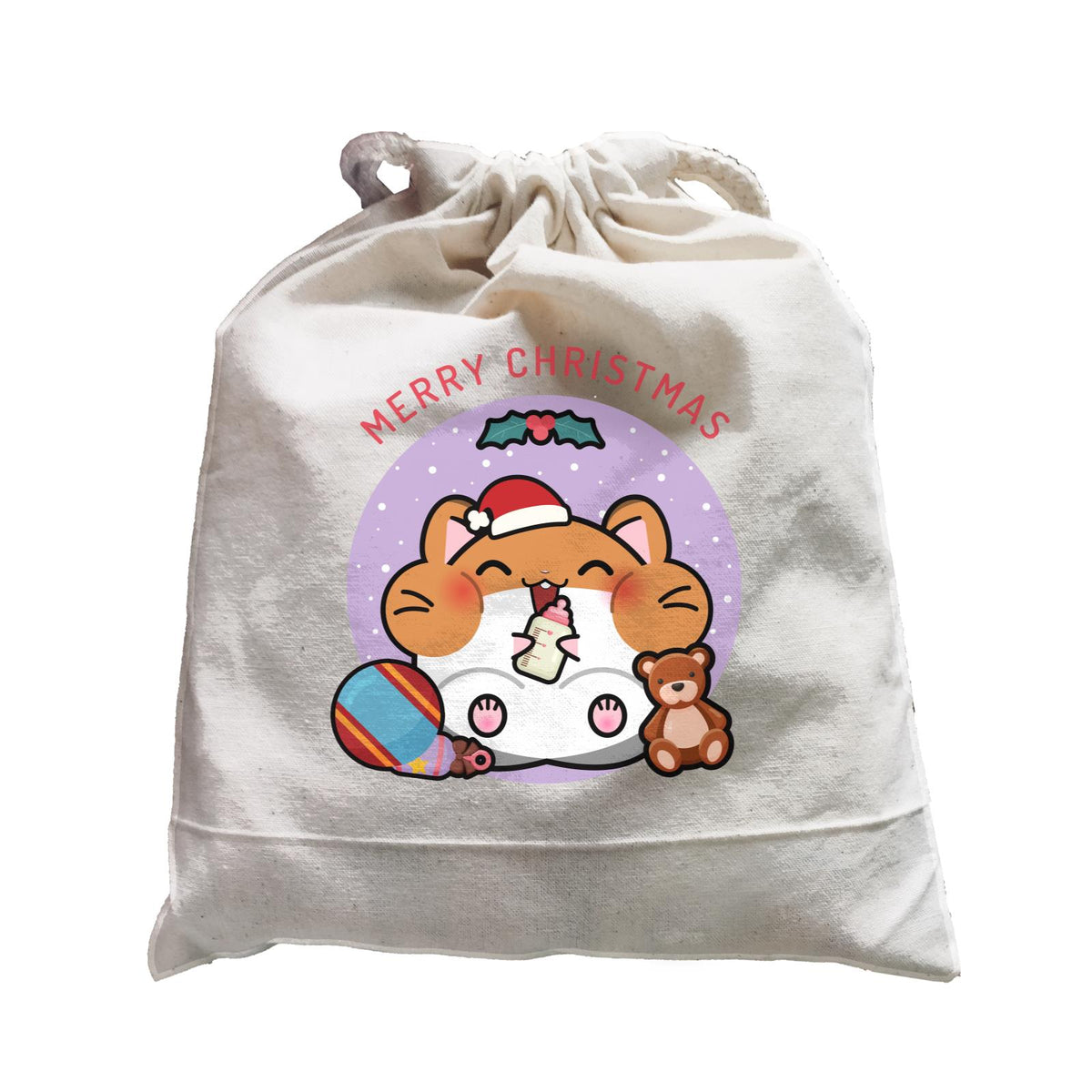 Merry Christmas Cute Santa Baby Hamster Satchel