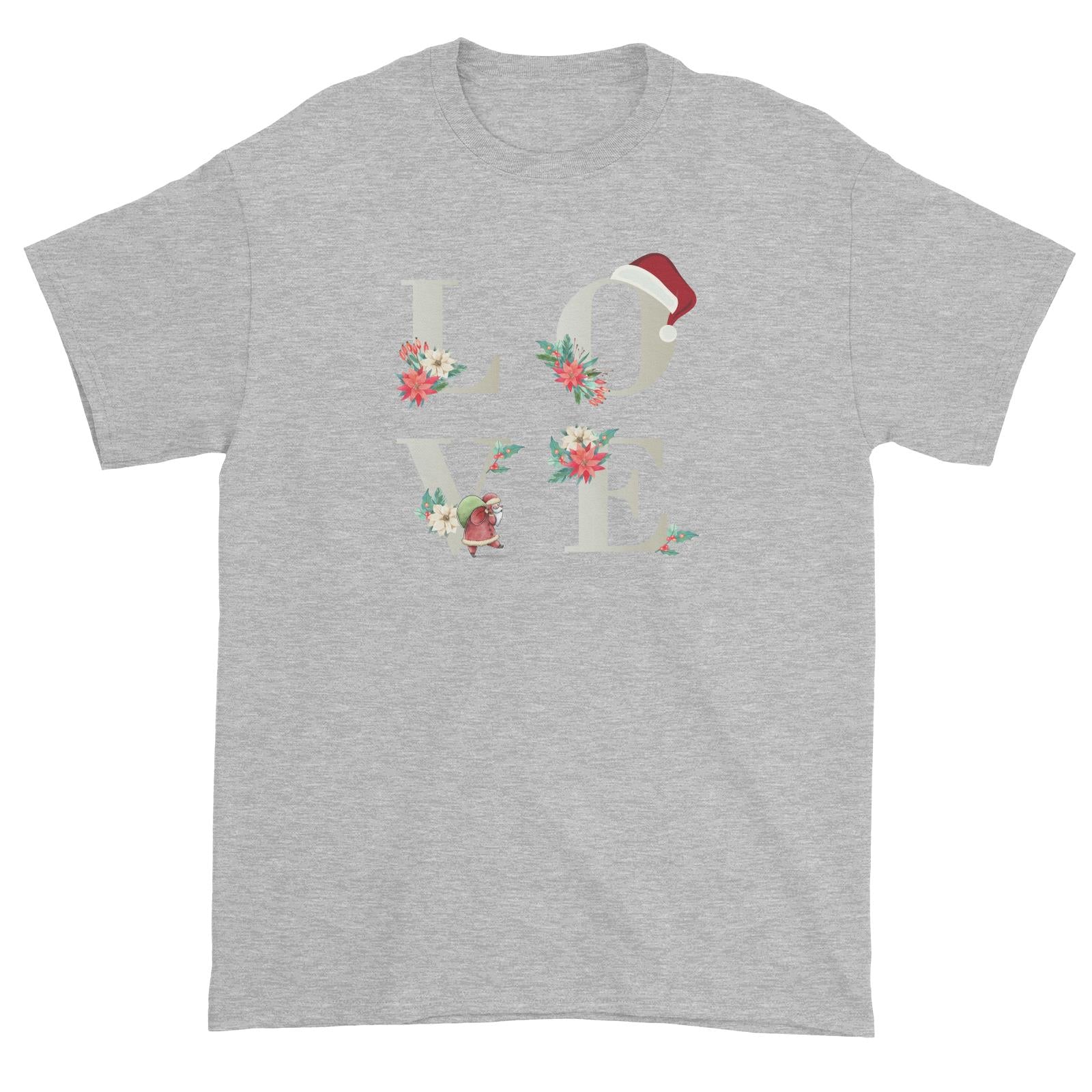LOVE with Christmas Elements Unisex T-Shirt  Matching Family Personalisable Designs