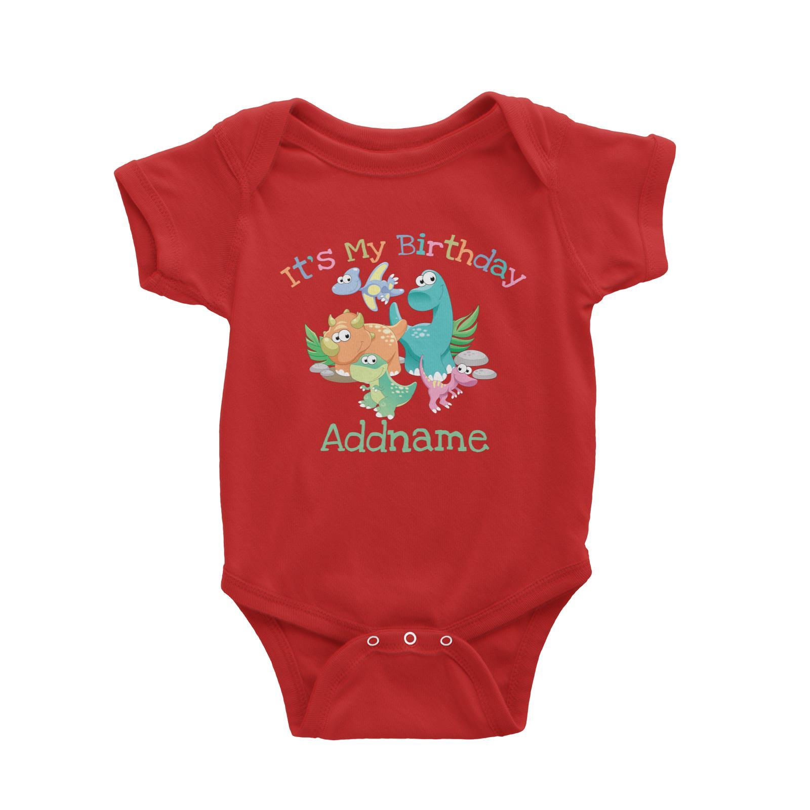 Dinosaurs Birthday Theme It's My Birthday Addname Baby Romper