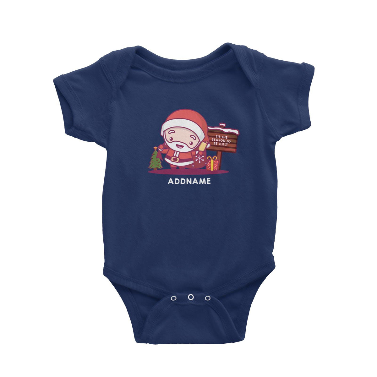 Christmas Cute Jolly Series Santa Addname Baby Romper