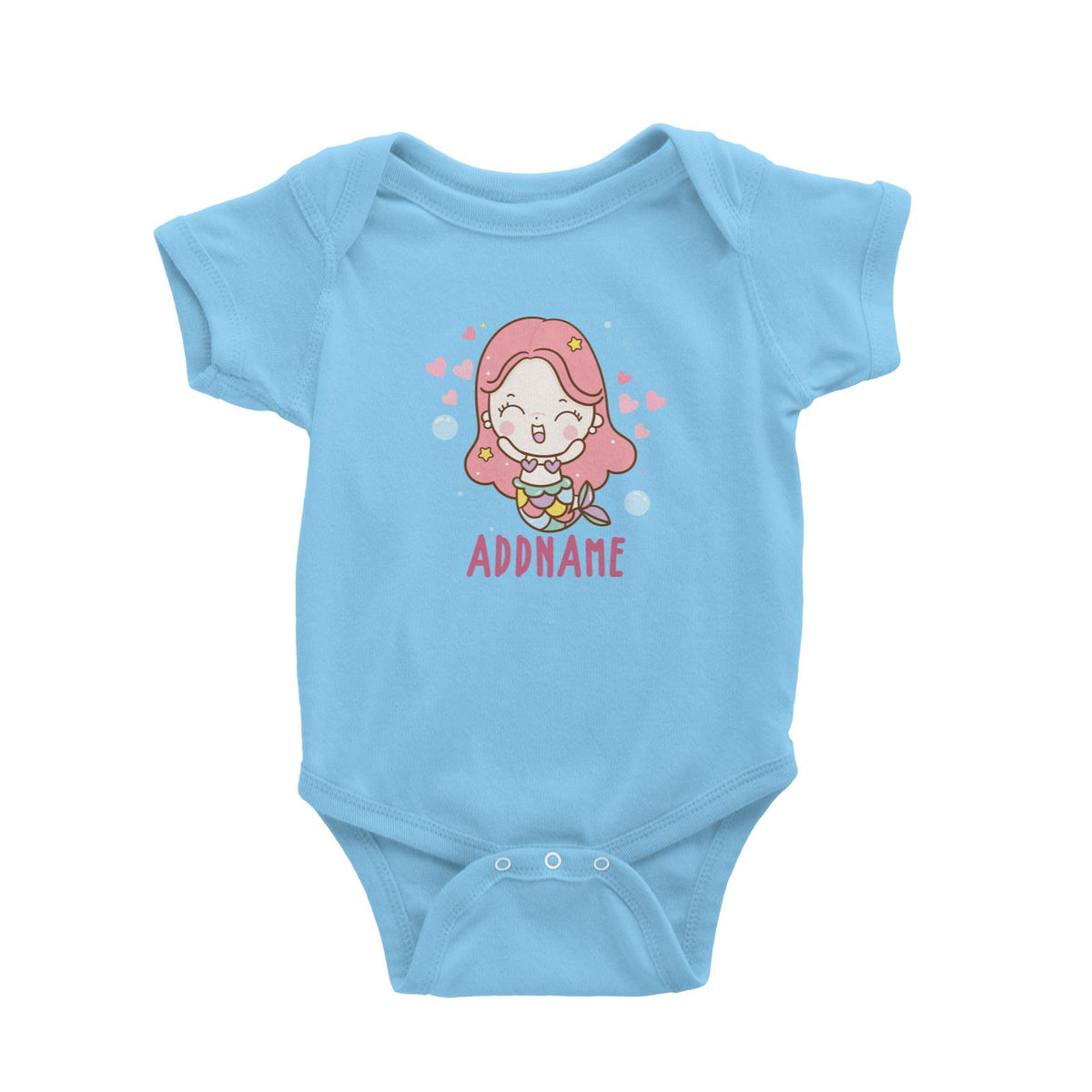 Unicorn And Princess Series Cute Happy Mermaid Girl Addname Baby Romper
