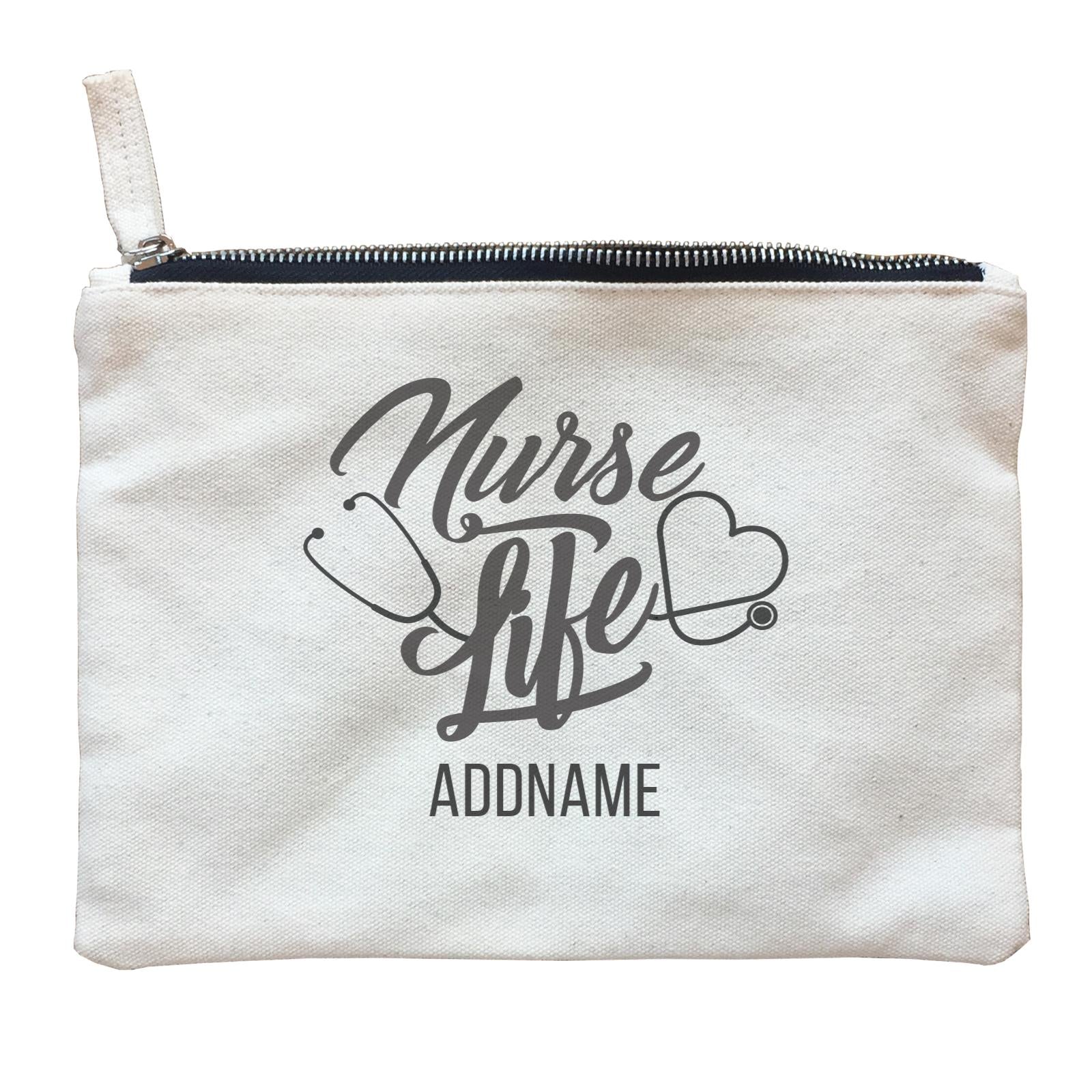 Nurse Quotes Stethoscope Love Icon Nurse Like Addname Zipper Pouch
