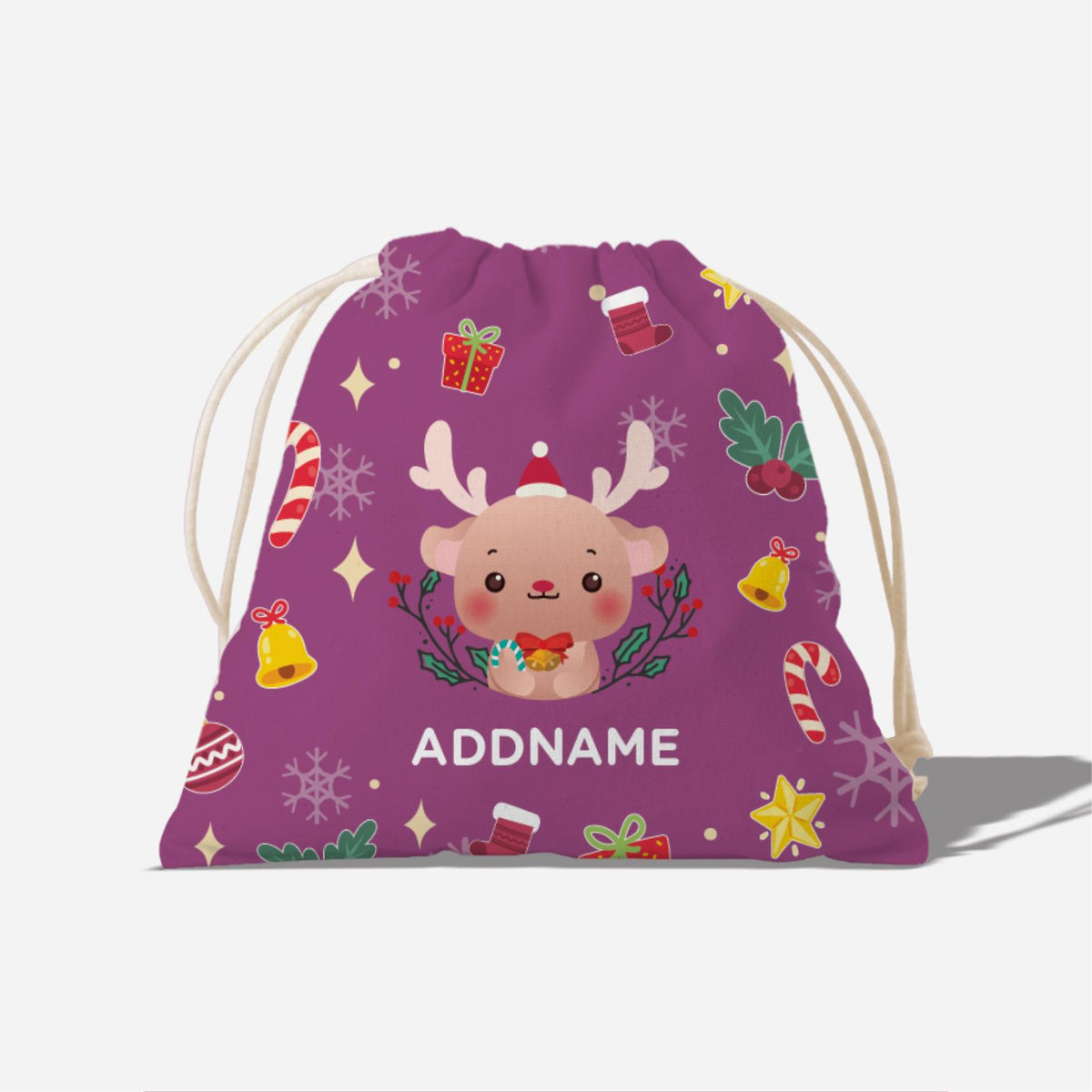 Christmas Cute Animal Series Full Print Satchel - Reindeer