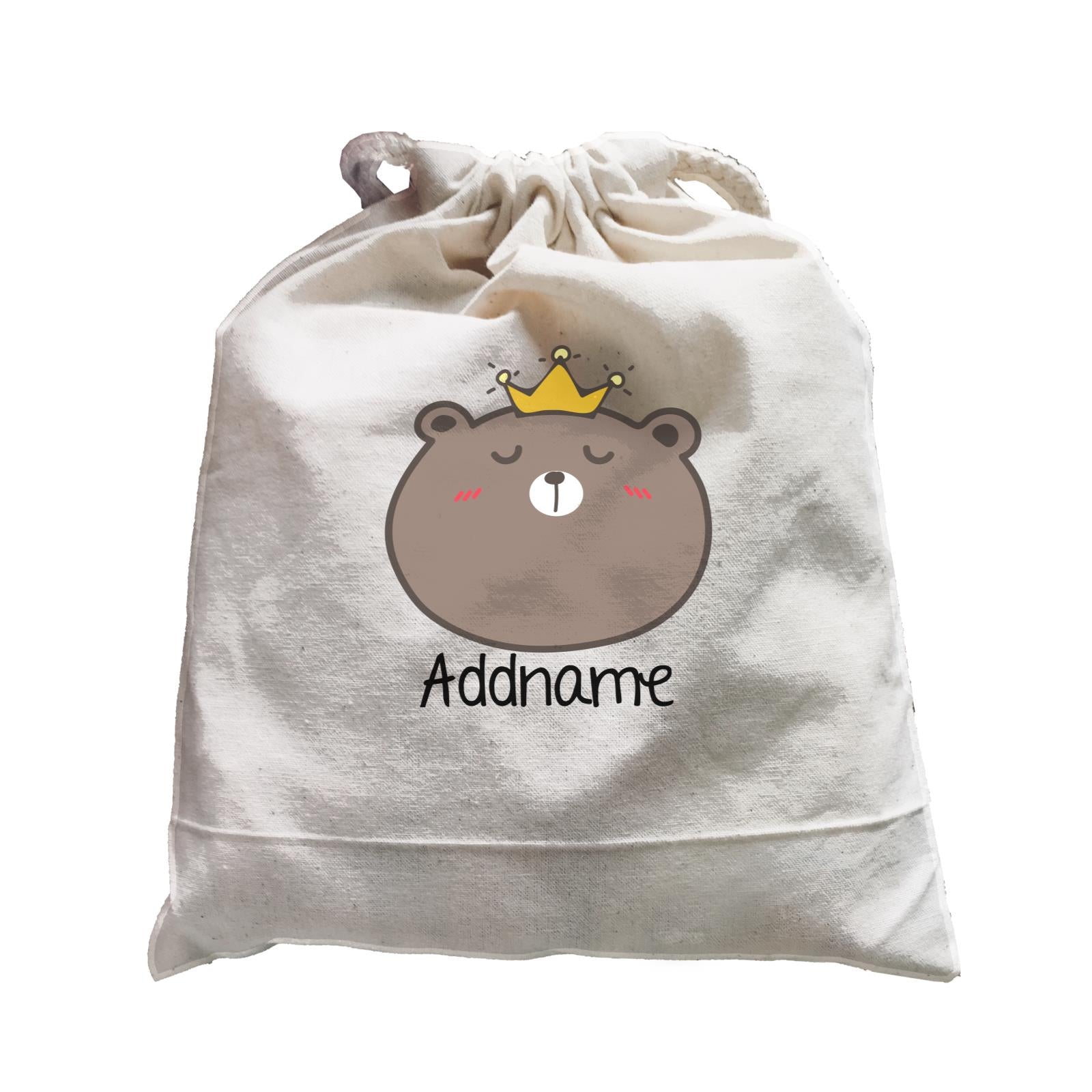 Cute Animals And Friends Series Cute Brown Bear With Crown Addname Satchel