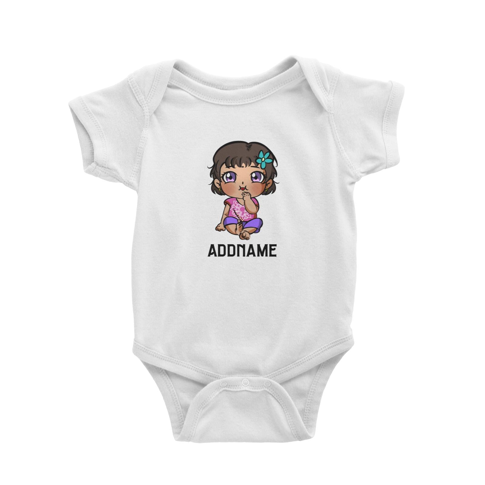 Deepavali Series Chibi Baby Girl Front Addname Baby Romper