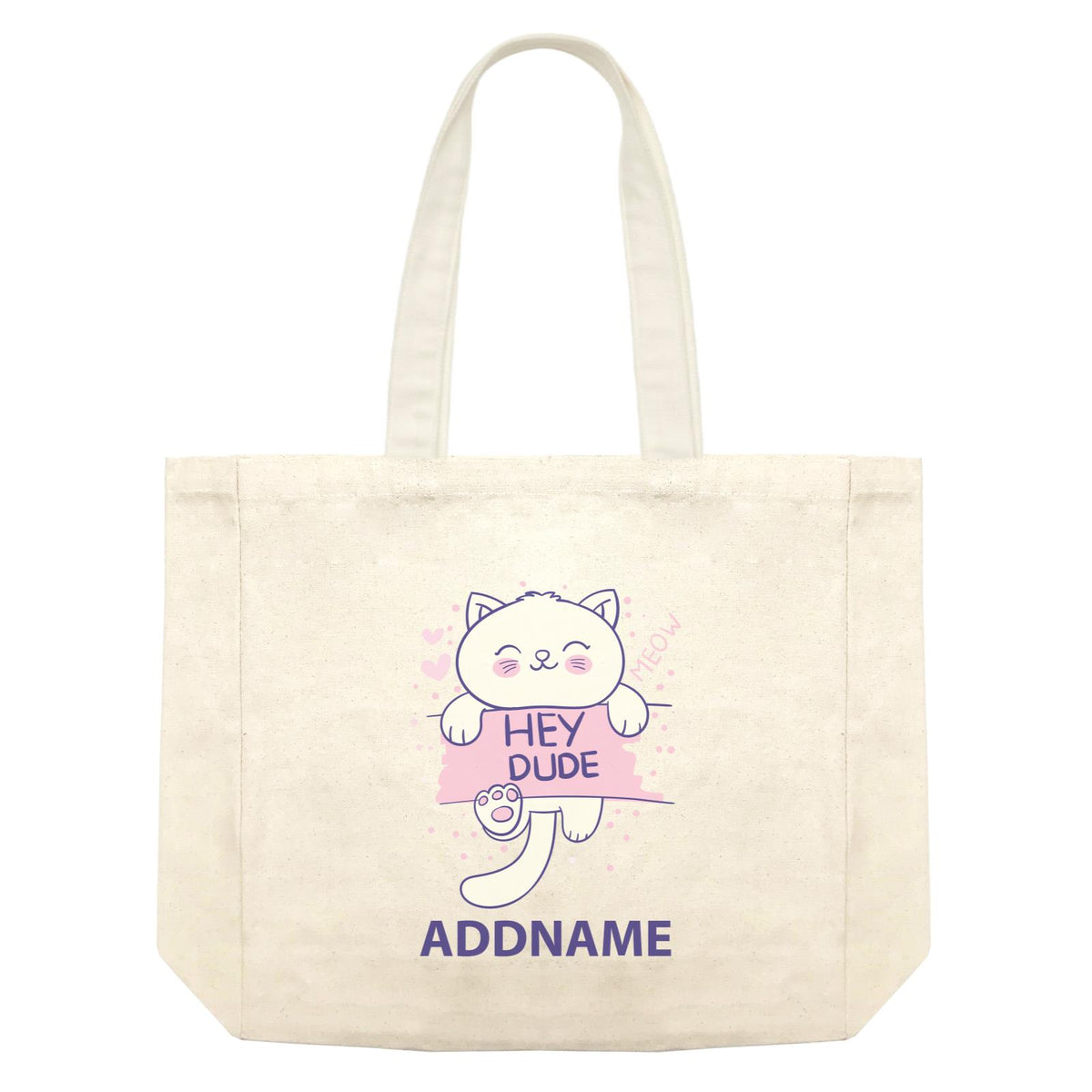 Cool Cute Animals Cats Hey Dude Addname Shopping Bag