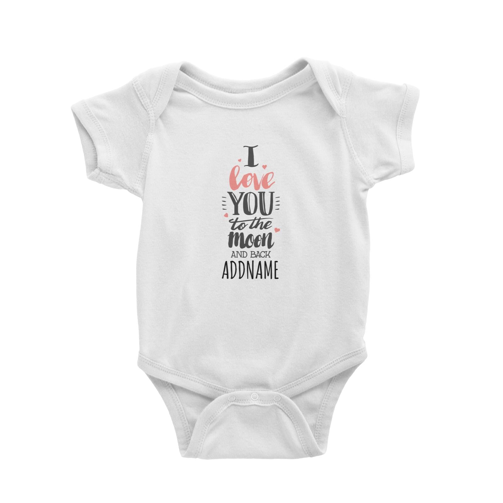 I Love You to the Moon and Back Doodle Phrase White White Baby Romper