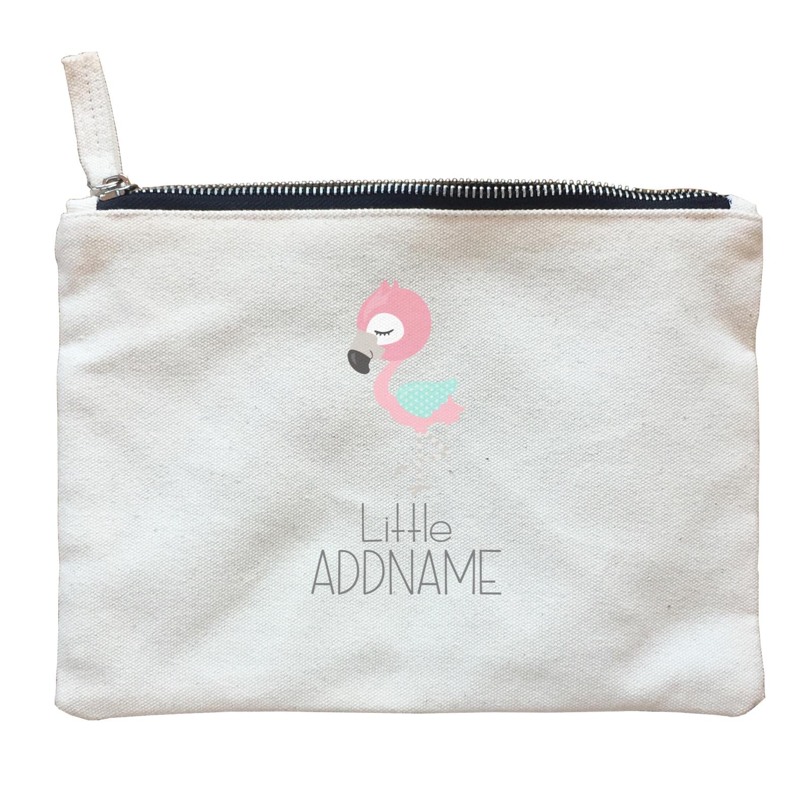 Nursery Animals Little Flamingo Addname Zipper Pouch