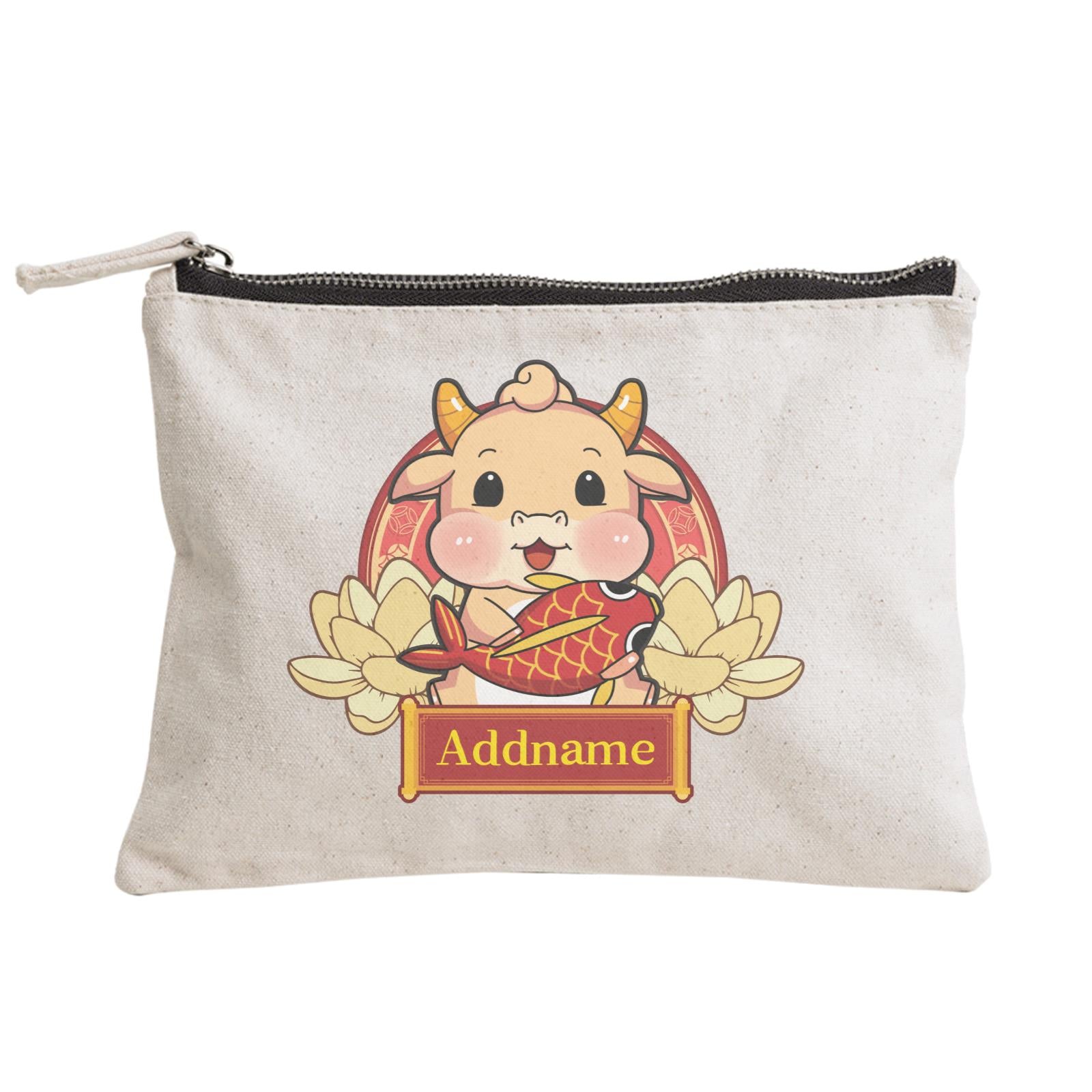 [CNY 2021] Gold Lotus Series Golden Cow with Koi Fish Zipper Pouch
