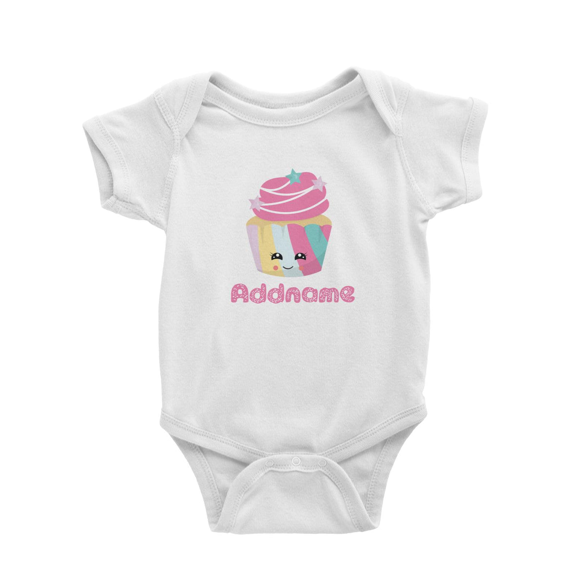Magical Sweets Pastel Colours Cupcake Addname White Baby Romper