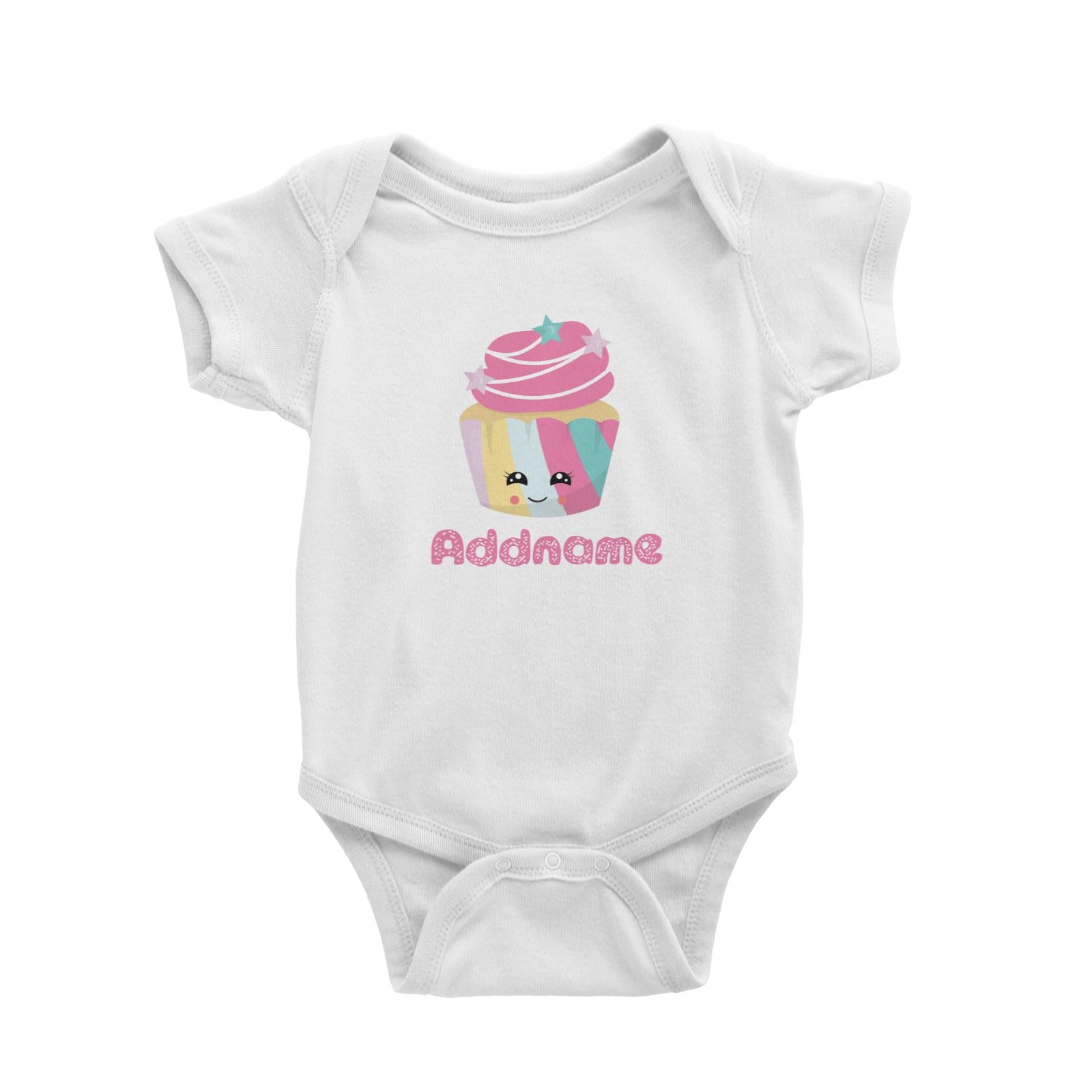 Magical Sweets Pastel Colours Cupcake Addname White Baby Romper