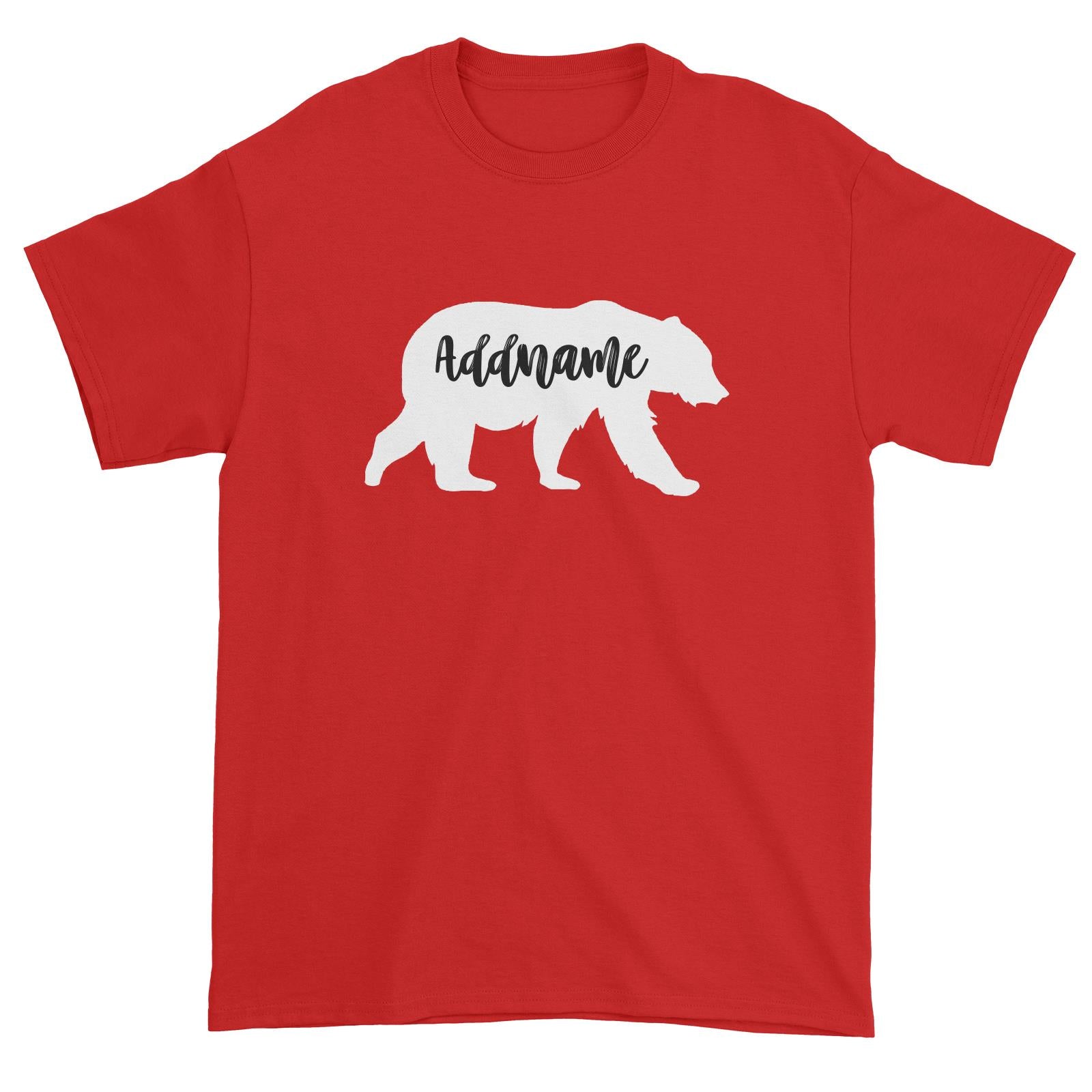 Cute Bear Silhouette Addname Unisex T-Shirt
